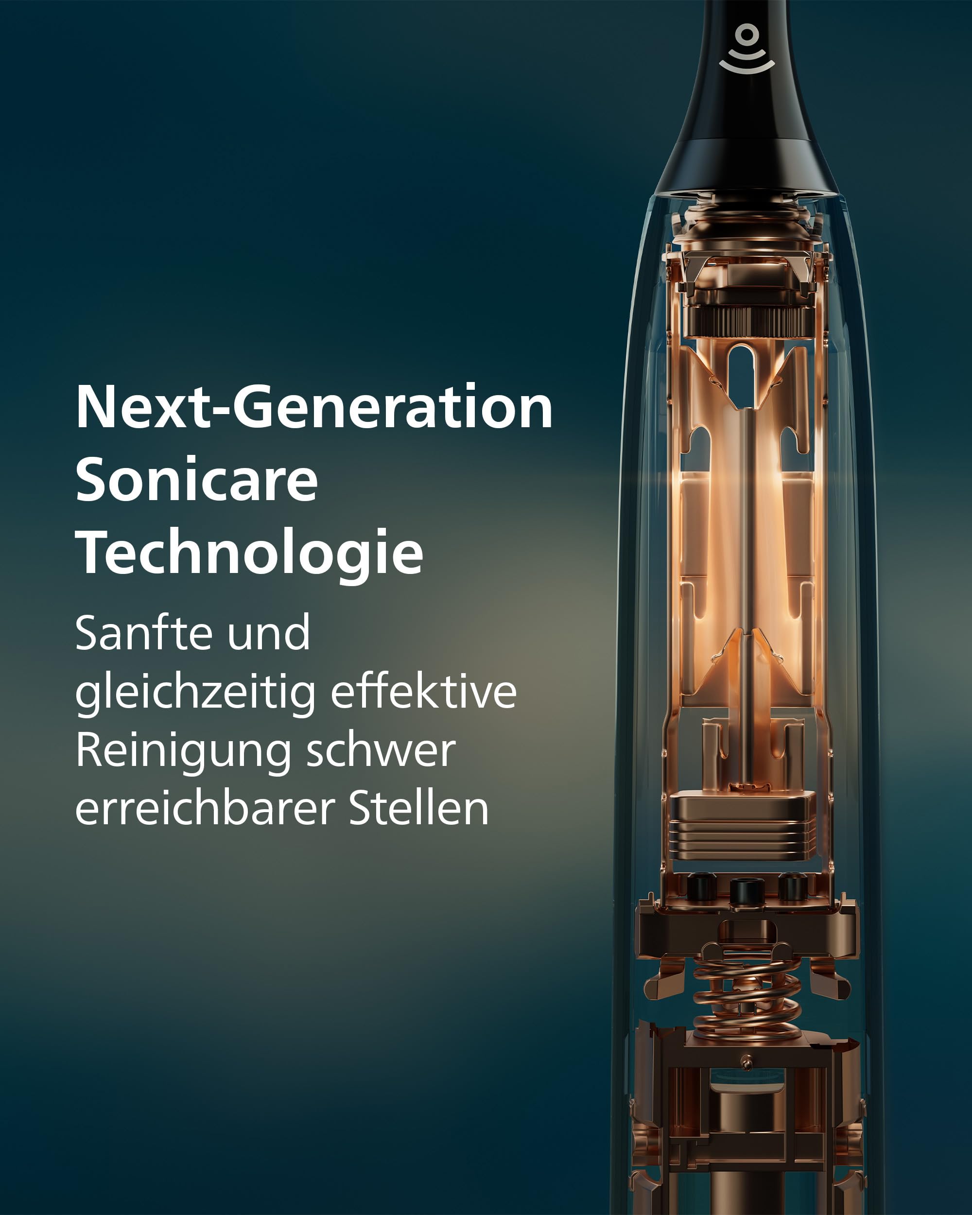 Philips Sonicare Next-Generation DiamondClean 9900 Prestige elektrische Zahnbürste - intelligentes Feedback zur Putzabdeckung, intelligente Andruckkontrolle, 24 Einstellungen, Quarzschwarz, HX9815/92