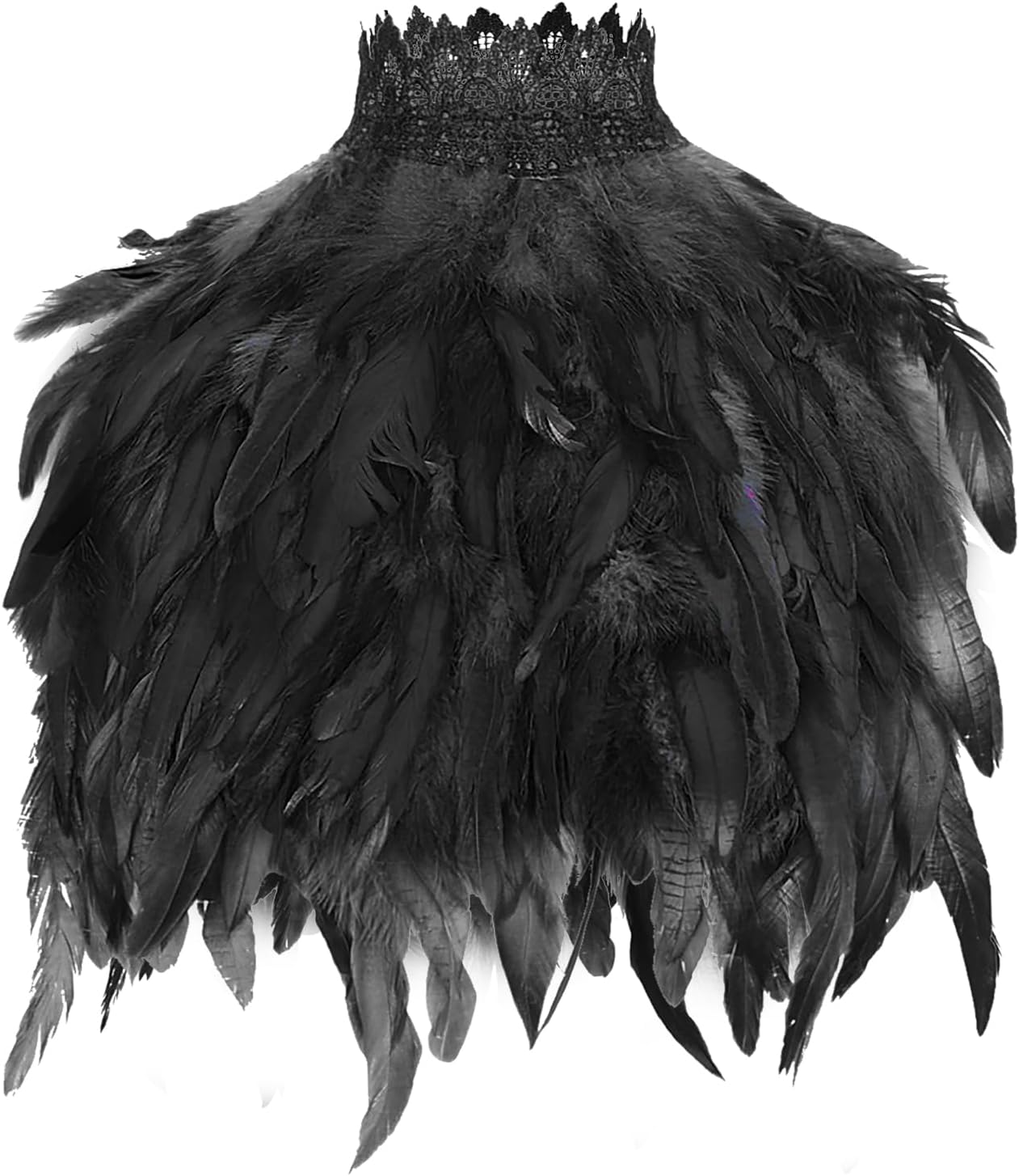 Coprispalle Gotico Con Piume - Mantello Per Halloween, Cosplay E Feste A Tema - Foto 5