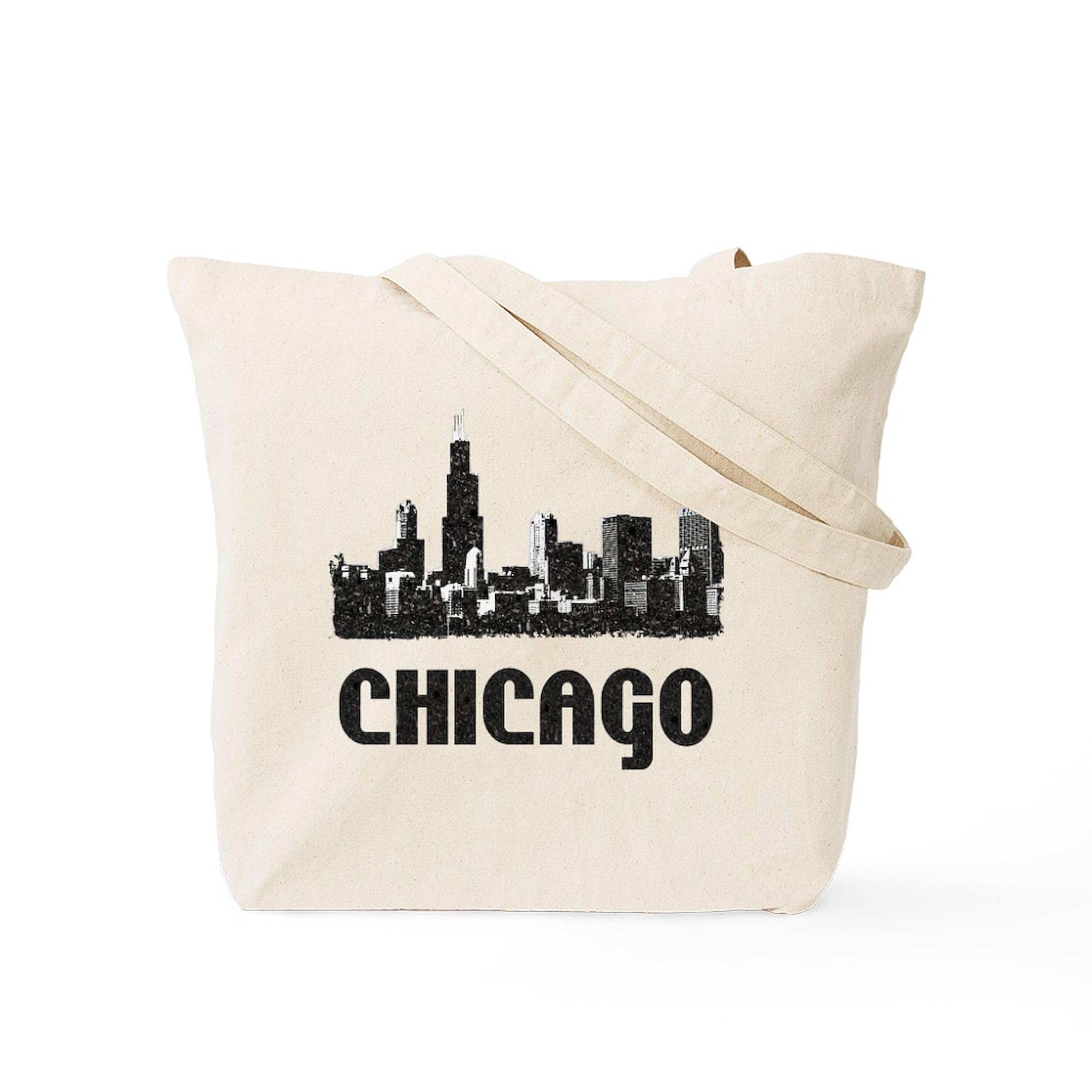 CafePress Chicago Skyline Tote Bag – Natural Canvas Reusable Shopping Bag With Red Script Design - View #5