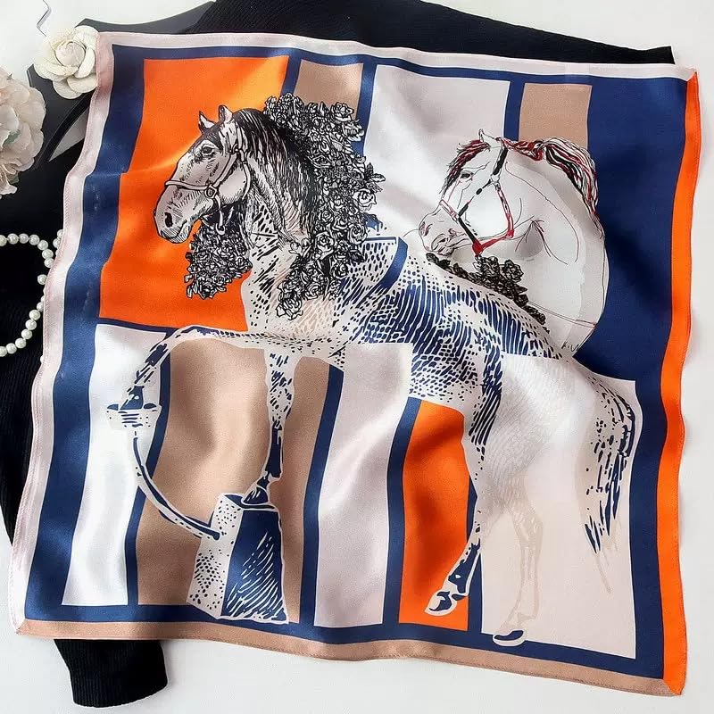 Image of ANDANTINO 100% Mulberry Silk Scarf -21 inch Square Neckerchief with Gift Packed
