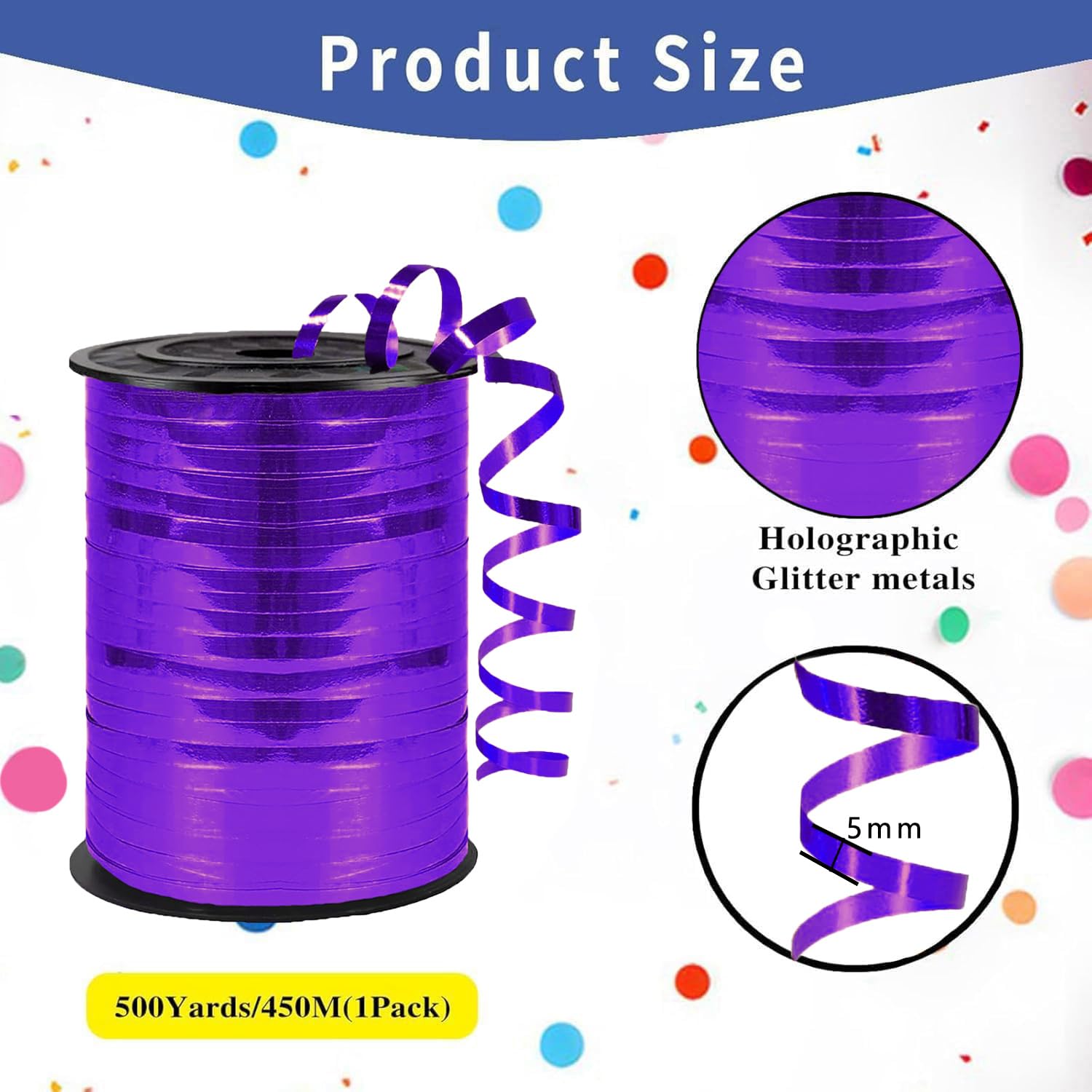500 Yards Purple Curling Ribbon - Premium Plastic Gift Wrap Ribbon For All Occasions