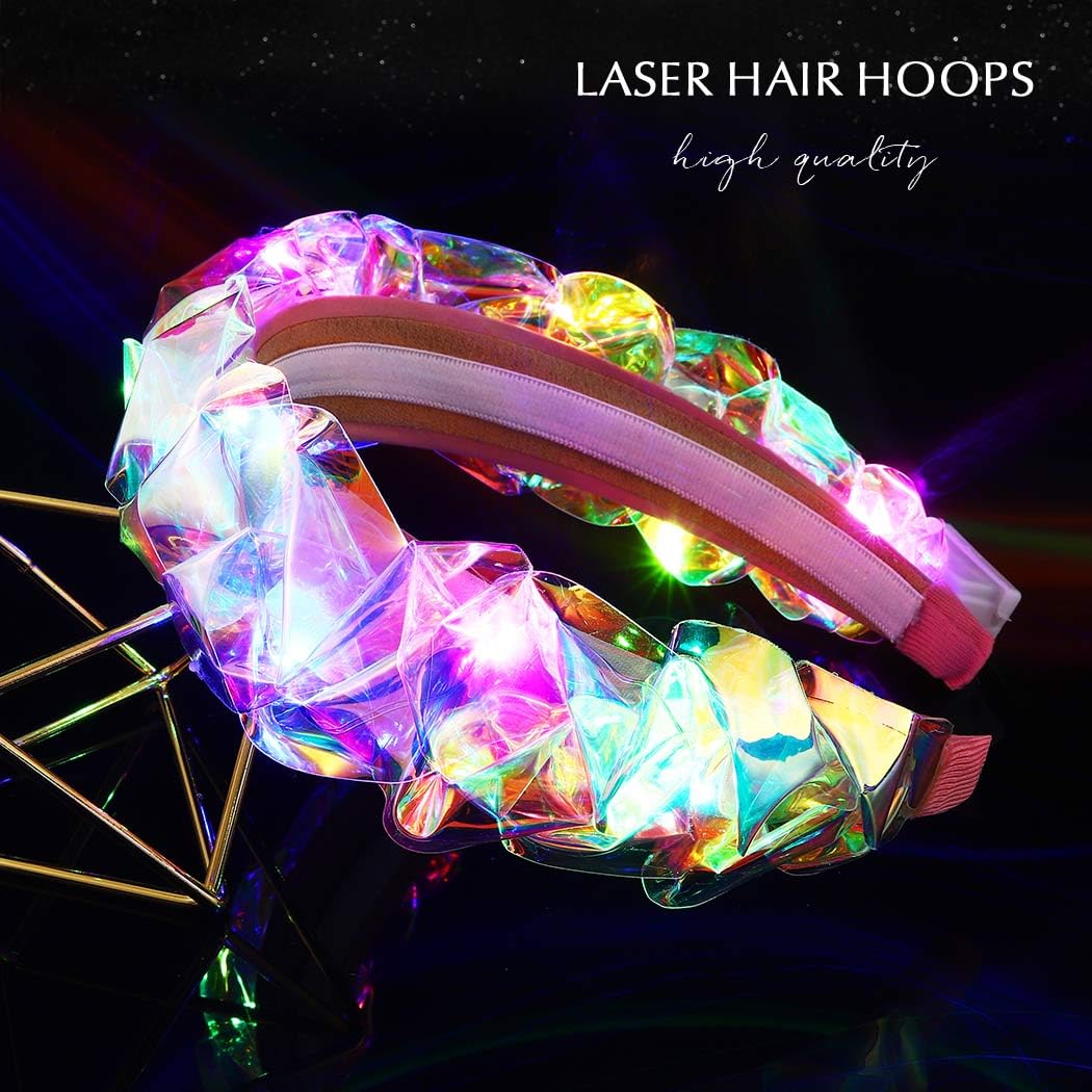 Zoestar Light Up Headband LED Headbands Glowing Rave Costume Hair Accessories for Women - Image 4