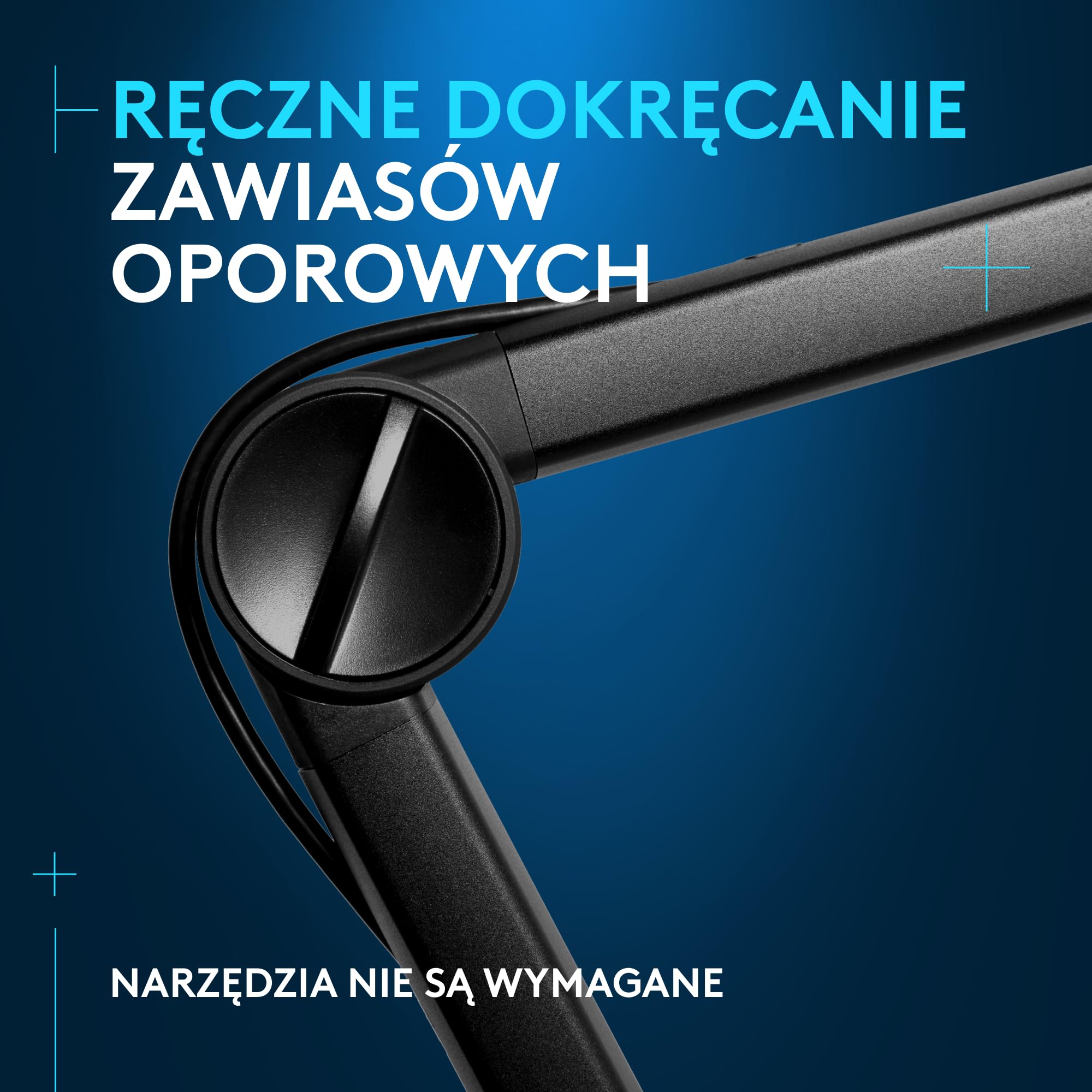 Logitech G Compass Premium Wysięgnik do transmitowania do mikrofonu | Wewnętrzne sprężyny, zacisk biurkowy, wbudowane zarządzanie kablami, do nagrywania, grania, streamowania – czarny