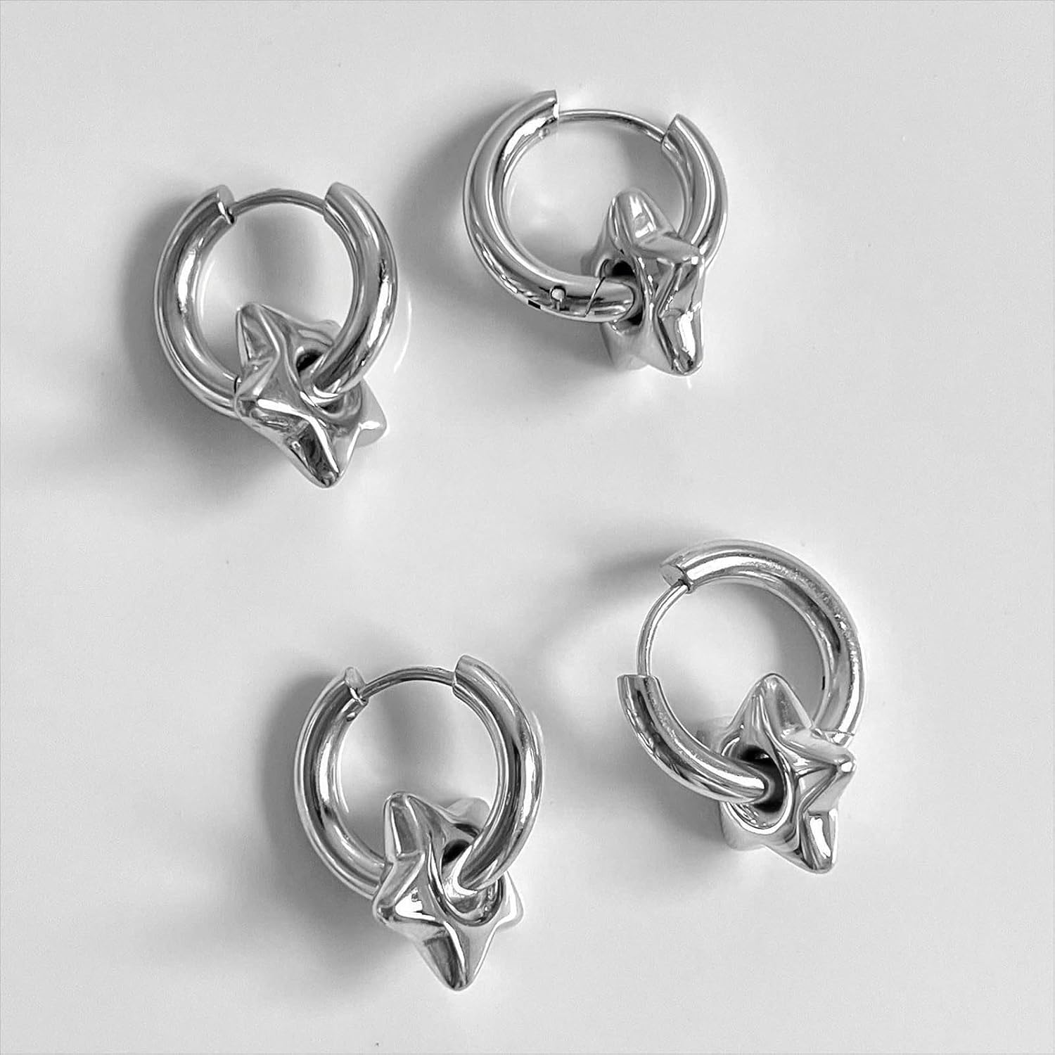 NUEAYMS Detachable Star Heart Dangle Earrings Hip Hop Drop Earrings Street Style Pendant Earrings Jewelry Charm Earring - Image 6