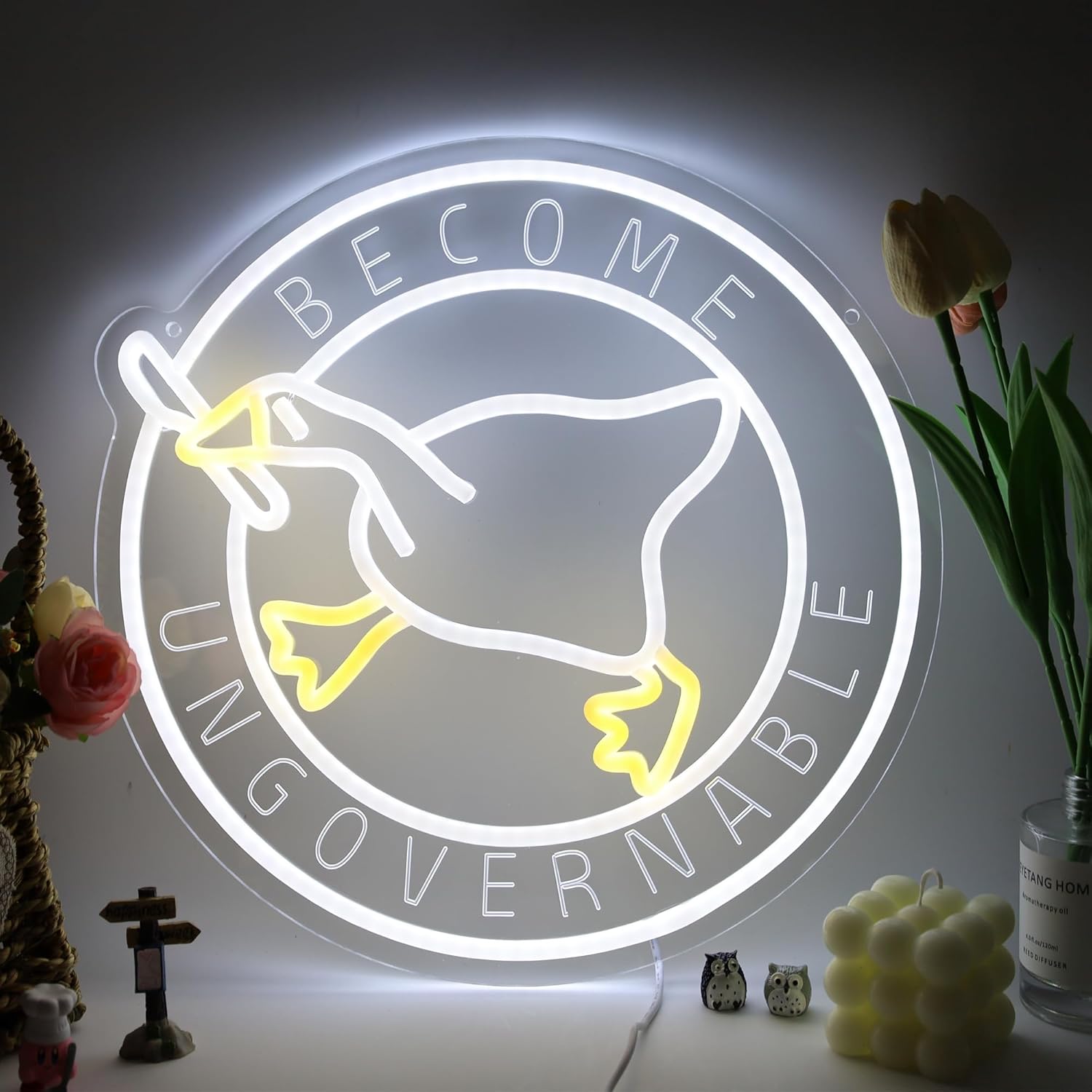 Murder Duck With Knife Neon Sign Untitled Goose Neon Light