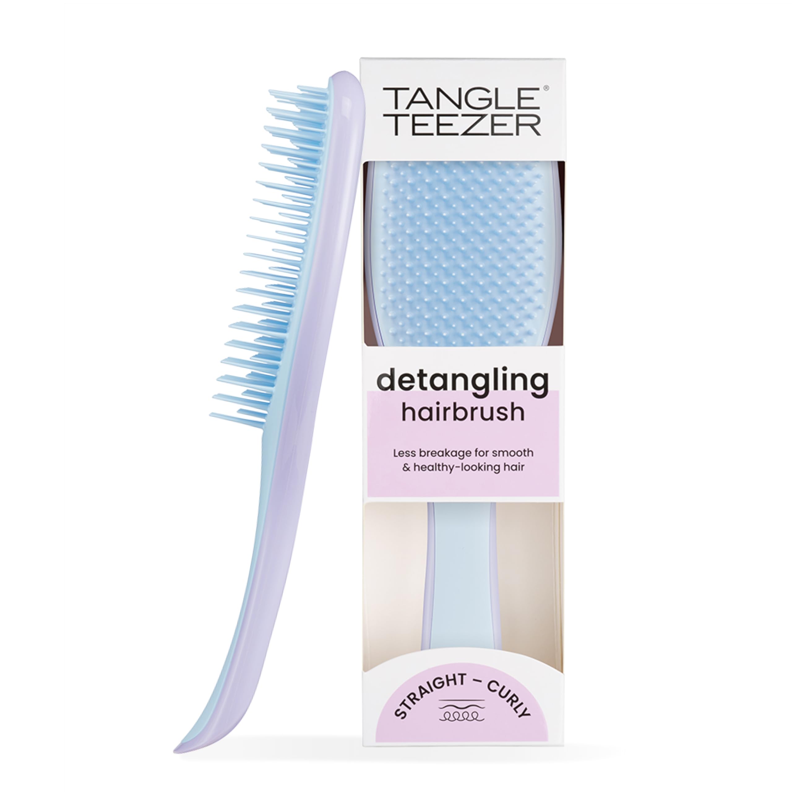 Tangle Teezer Ultimate Detangler - Szczotka do rozczesywania do wszystkich rodzajów włosów - Dwupoziomowe ząbki zmniejszają łamliwość i eliminują splątania - Liliowy chmurny błękit