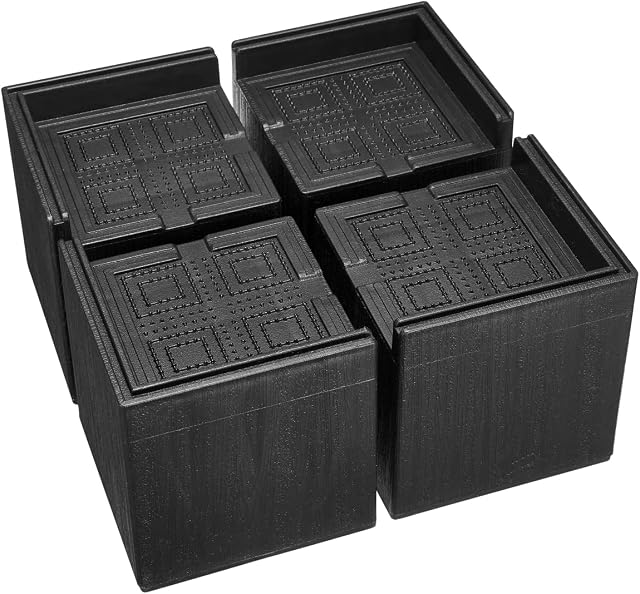MixDora Bed Risers L-Shape Furniture Risers Heavy Duty Chair Raisers Lifter for Sofas Couches Desks Tables Set of 4 Pack (3 inch-Square)