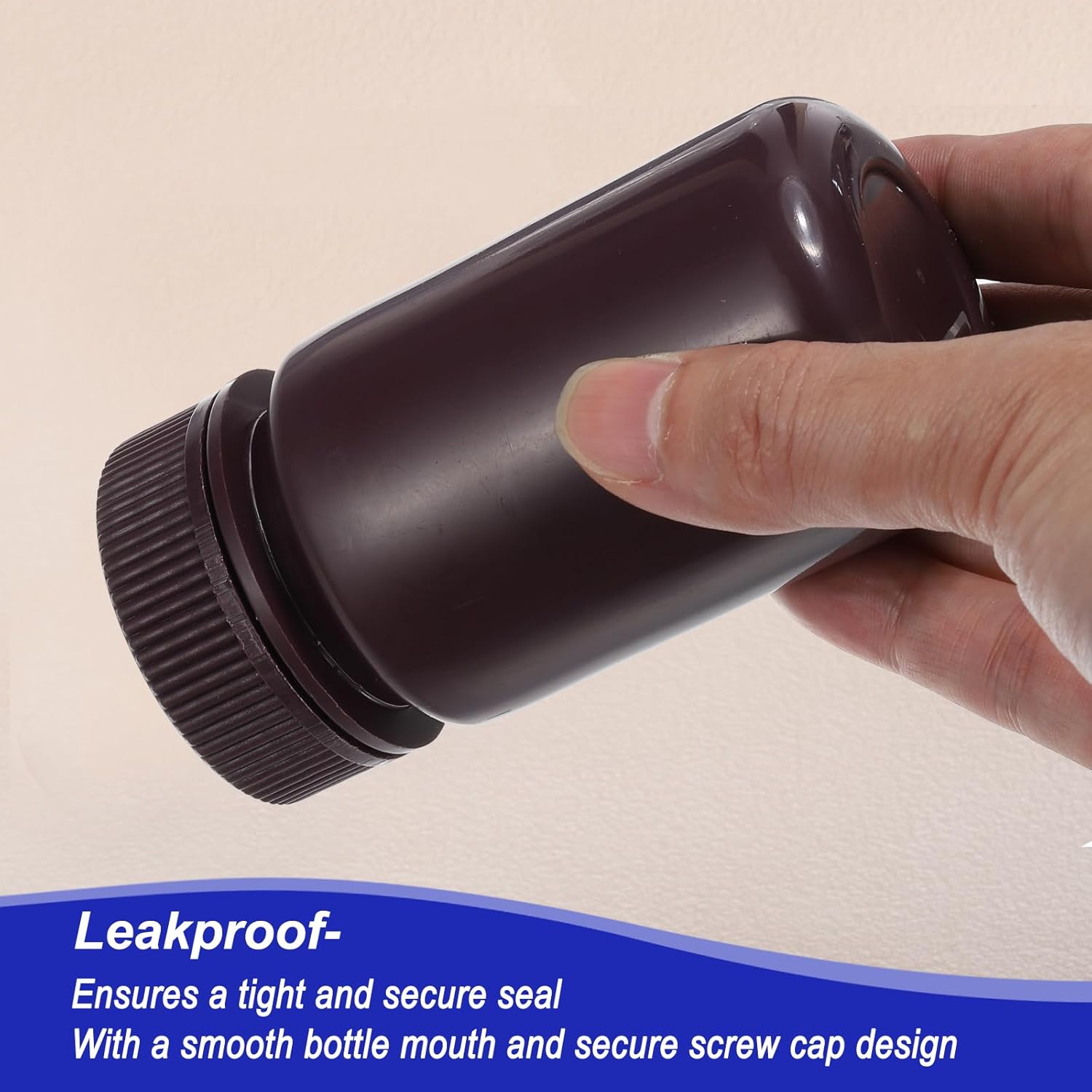 PATIKIL 12Pcs 60ml Reagent Bottles, PP Wide Mouth Round Bottles with Screw Cap for Lab Water Reagent Liquids Solid Sample Storage Seal, Brown