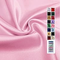 Vista 1 de Tela de satén rosa de 60 pulgadas por 2 yardas, telas Charmeuse sedosas sólidas para decoración de bodas, cubierta de mesa, vestido de bricolaje