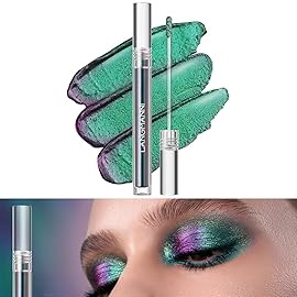 Jolilab Metallic Liquid Chameleon Eyeshadow, Multi-Dimensional Eye Looks, Long-lasting Holographic Glitter Multichrome Eyeshadows Makeup (Peacock+GX002)