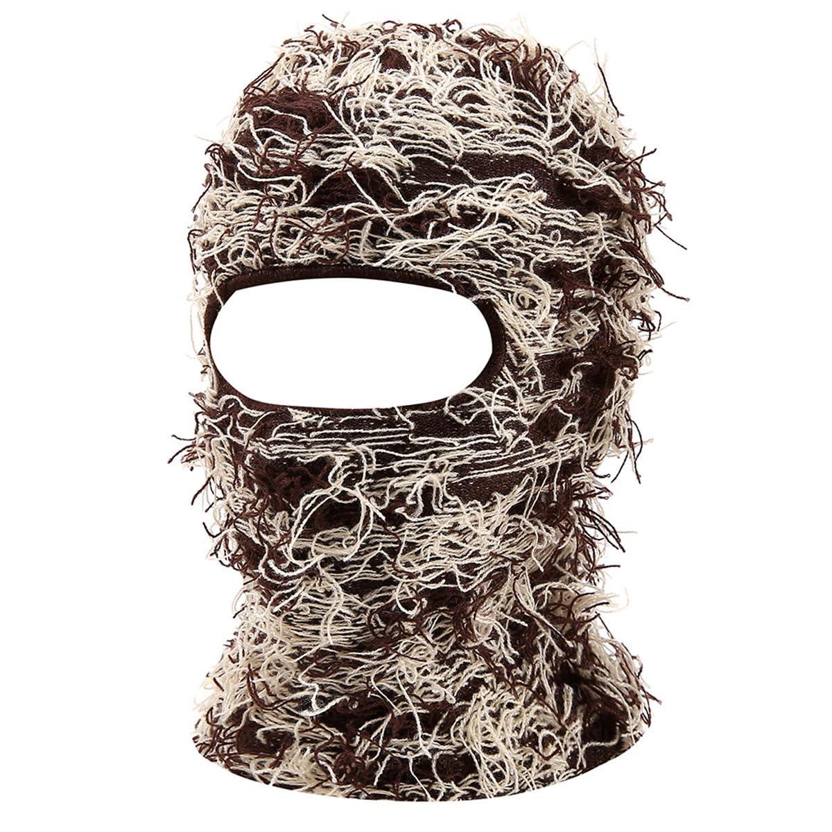 KORADI Womens Balaclava Mens Distressed Tassel Knit Hat Ski Full Face Masks Hats Winter Heart Embroidery Y2k Beanies