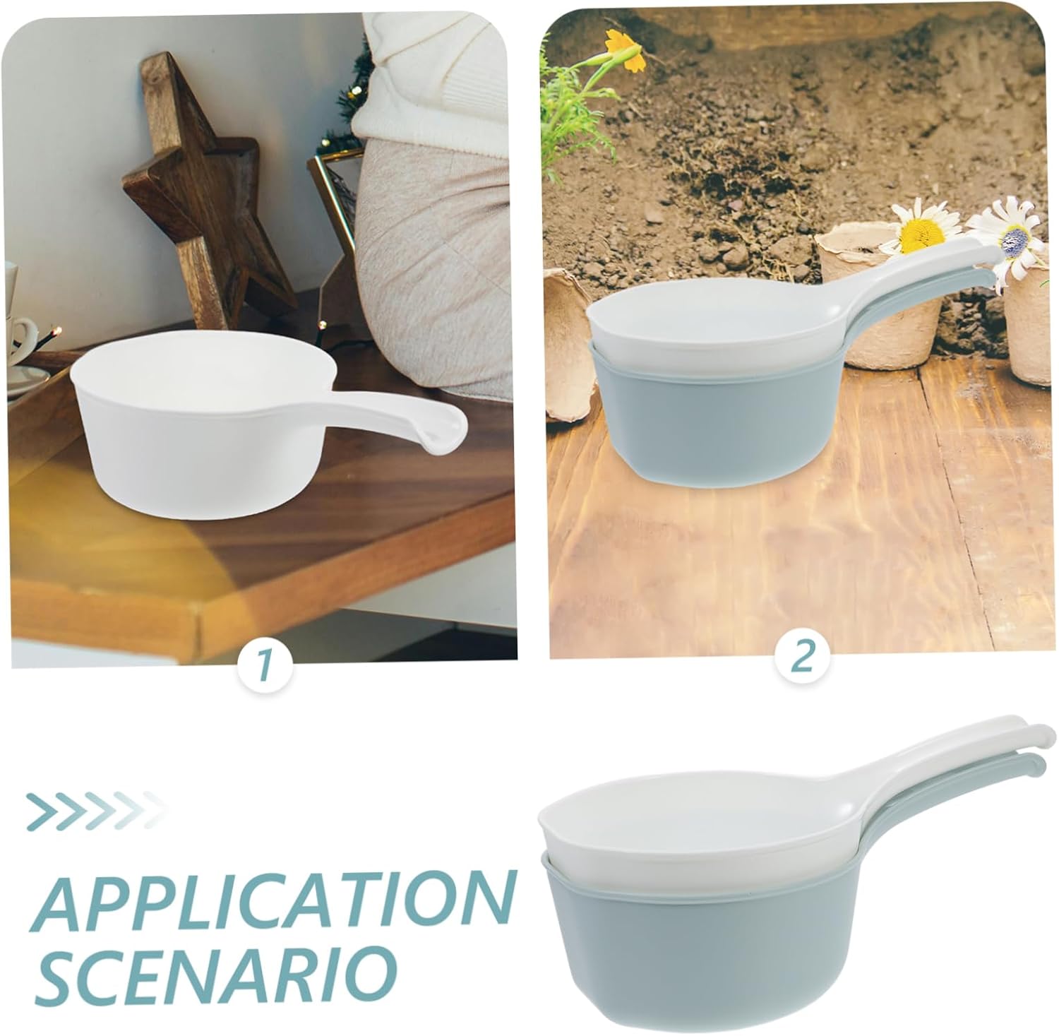 3sets 2pcs Multipurpose Watering Ladle Versatile Plastic Kitchen Garden Water Scoops for Easy Plant Watering and Fruit Washing 2pcs*3