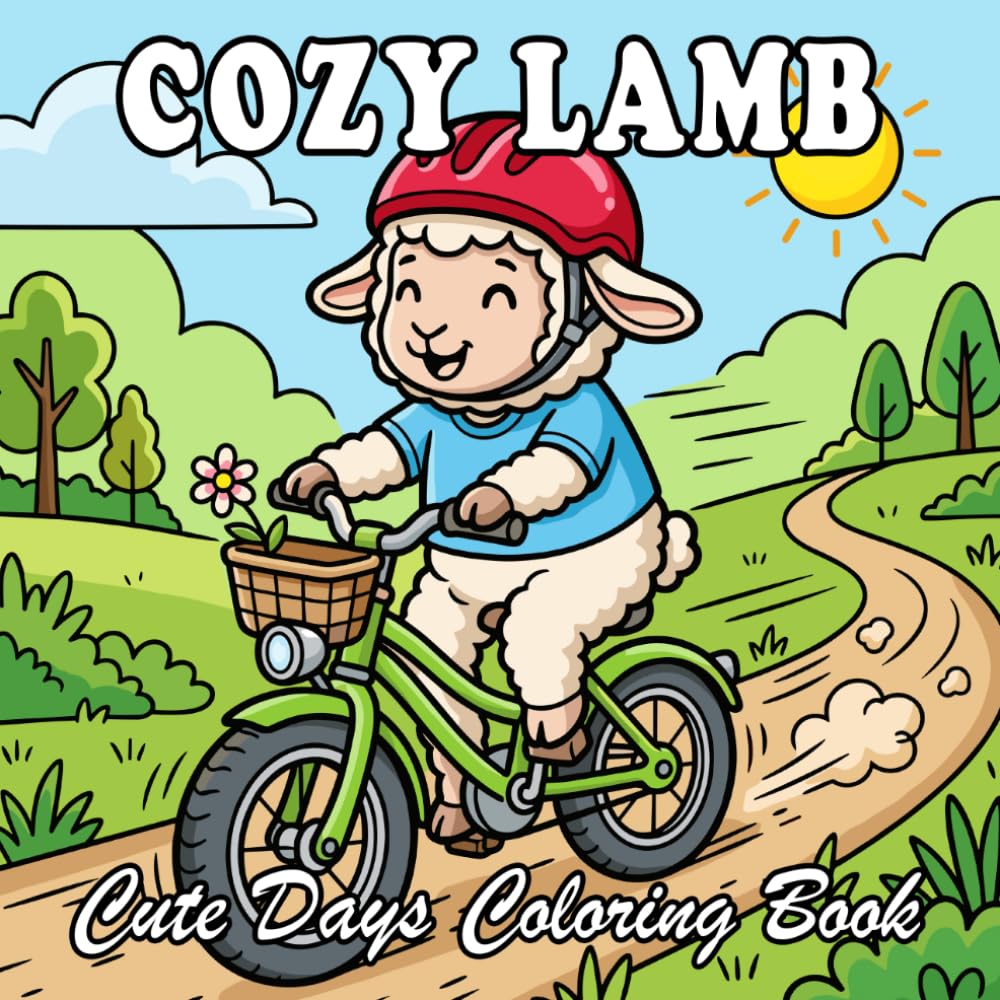 Cozy Lamb Coloring Book: Cute Anthropomorphic Lamb Home Life for Kids and Adults