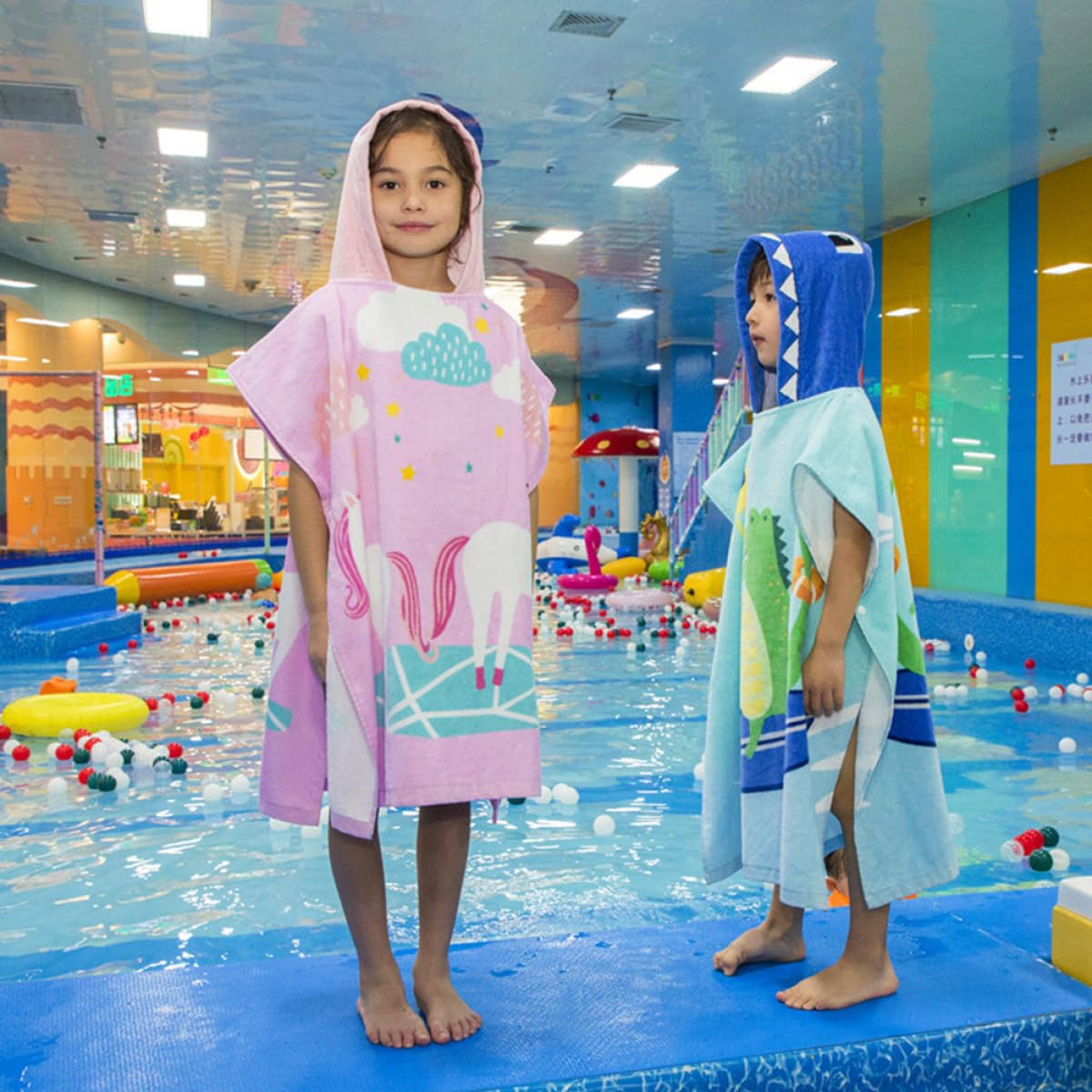 SHOWERORO Toalla de Baño Capucha para Niños, Secado Rápido, Algodón Suave