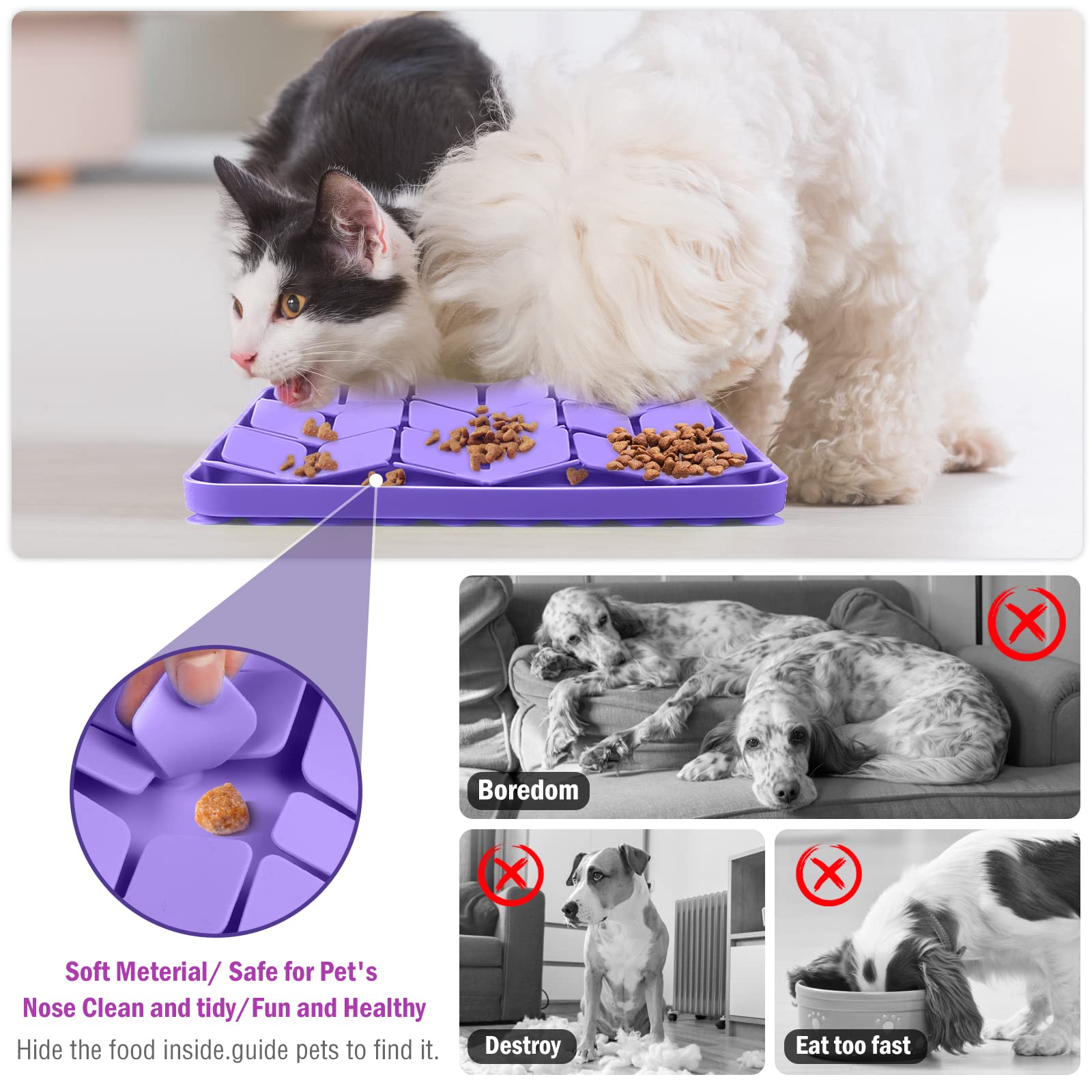 Sniffing Mat for Dogs Silicone Lick Mat, Dog Feeding Mats, Sniffing Carpet, Slow Feeding Bowls, Dog Sniffing Mat - Image 3