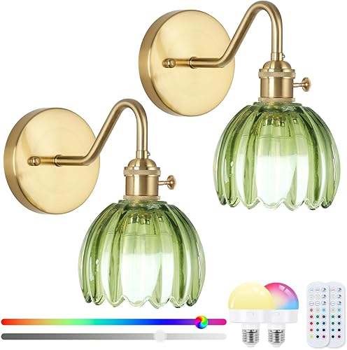 Miniatura 16 de Apliques de pared inalámbricos vintage que funcionan con pilas, luces de pared de latón antiguo con batería recargable, lámpara de pasillo de lujo