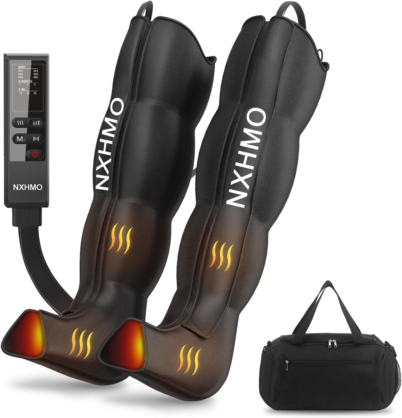 Leg Massager with Heat and Compression, Foot Massager for Circulation and Pain Relief, Sequential Air Compression Boots Recovery System with 9 Intensities 6 Modes,3 Heating for Athletes