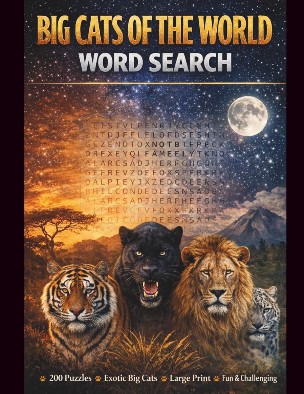 Big Cats of the World Word Search: 200 Powerful Puzzles of Predators, Instinct and the Wild (Panthera Word Search Collection)