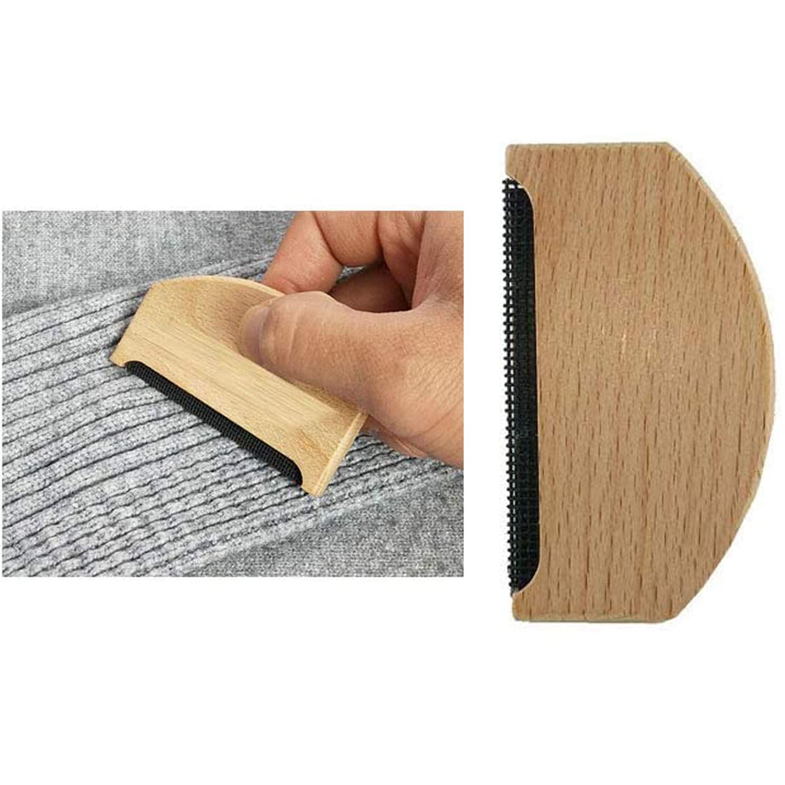 Beukenhout kasjmier kam sweater shave messing pilling combo verwijdert pillen, pluizen en lint wolborstel, verpakking van 2 stuks