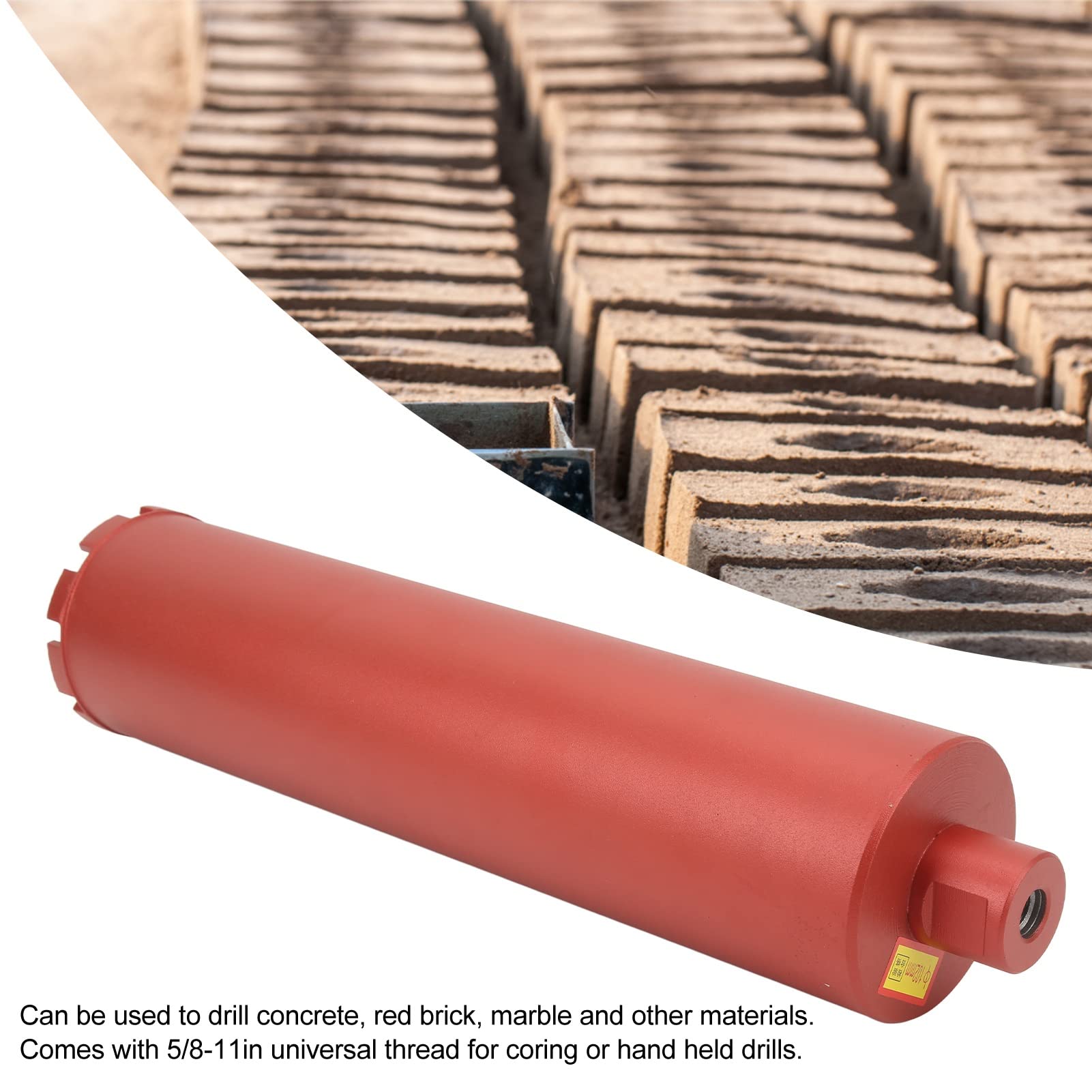 Wiertło rdzeniowe HaloVerde do pracy na mokro/na sucho, średnica 4 cale, długość 450 mm z gwintem 5/8-11 cali, diamentowe wiertło rdzeniowe do prac hydraulicznych i murarskich