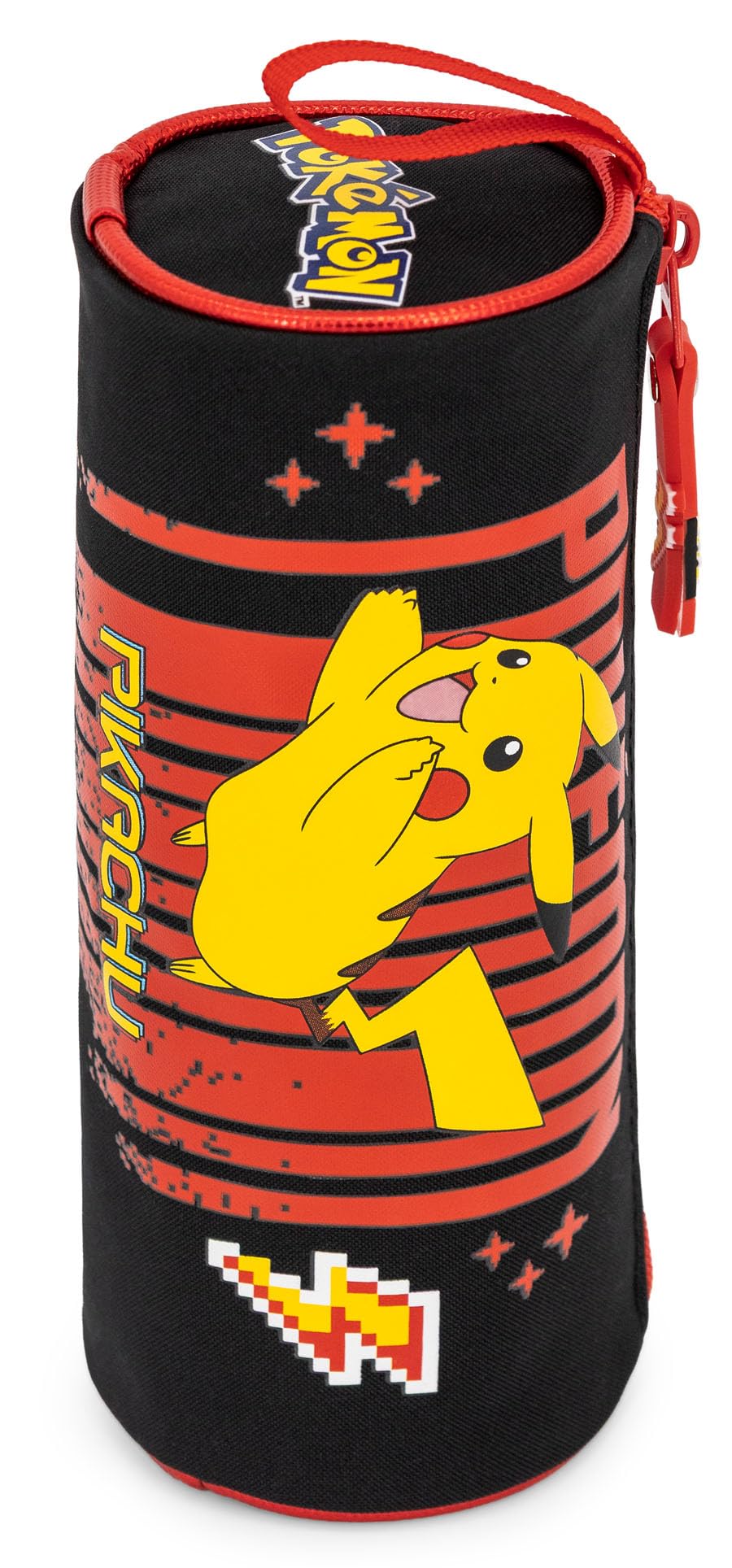 Ensemble Sac à dos + trousse scolaire pour fans de Pokémon 41 cm, Compartiment matelassé, poche gourde et bandes réfléchissantes