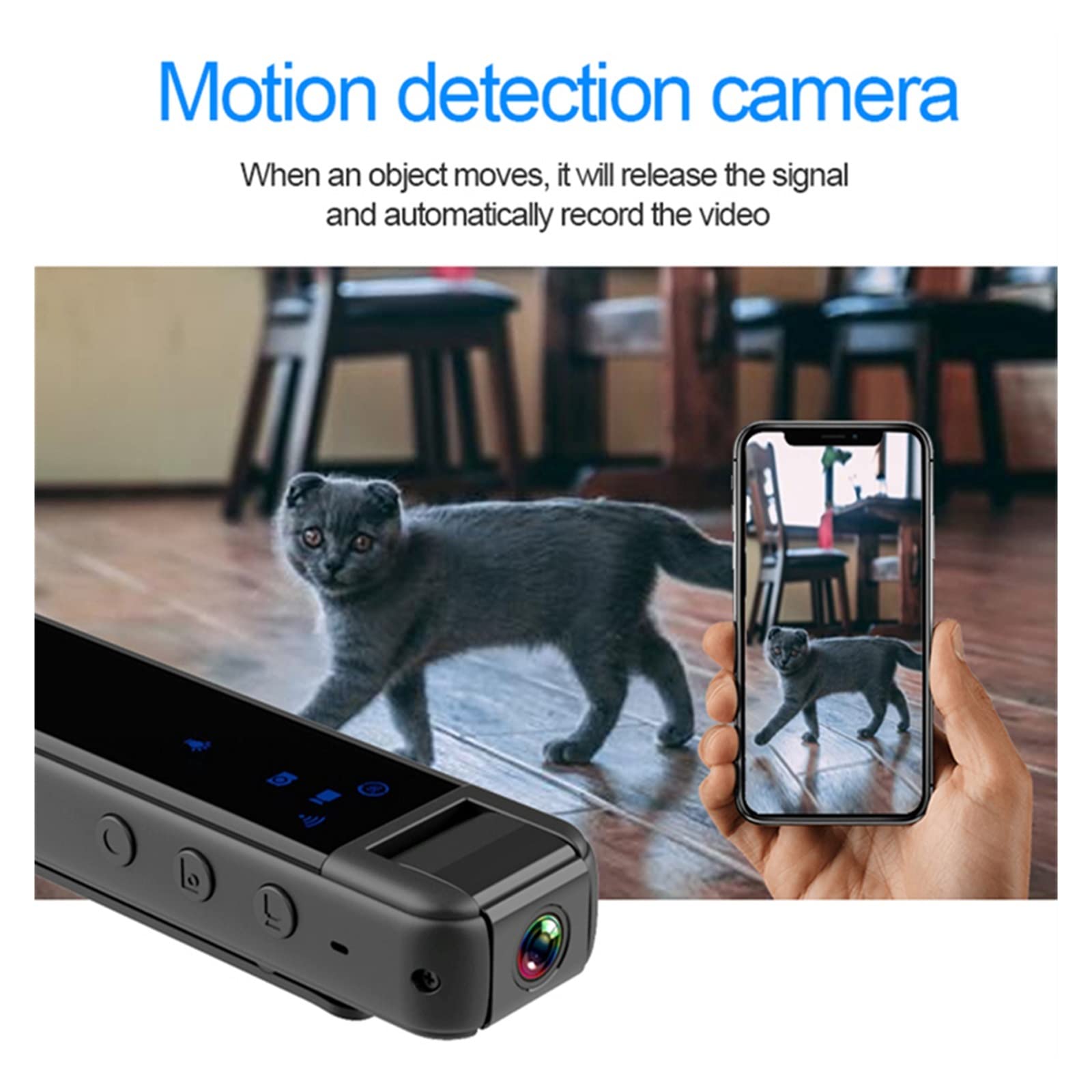 Action Cam, Mini Fotocamera Digitale HD 1080P Home Sports DV Sensore di Movimento for videocamera di Sicurezza Magnetica Piccola videocamera Pocket Body Camara,All'aperto, Sport, Video(64GB)