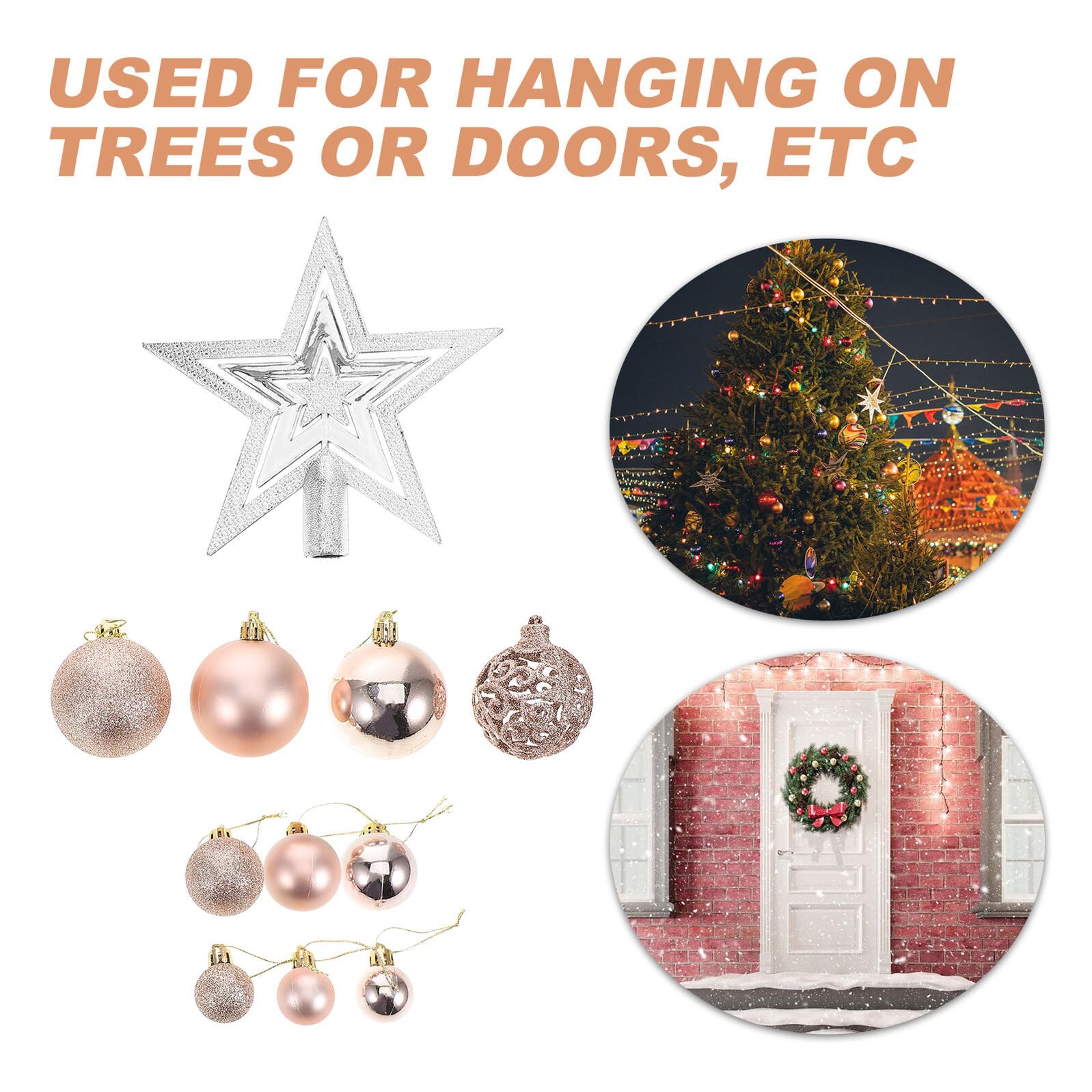 SHINEOFI 100pezzi Palline Natalizie Decorazioni per Albero Festivo in Abs Resistenti Decorazioni per Feste e Ghirlande