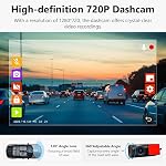 EONON USB Dash Cam for Android Car Stereo Head Unit, 720P HD Hidden Car Camera, 120° Wide Angle, 360° Rotatable Lens, Plug and Play, Loop Recording, Mini Dashboard Camera Recorder