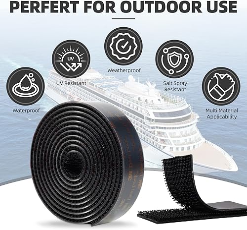 Miniatura 2 de Doble cerradura SJ3550 1 x 39 pies cierre reutilizable resistente gancho adhesivo de bloqueo adhesivo adhesivo adhesivo de alta resistencia cinta de