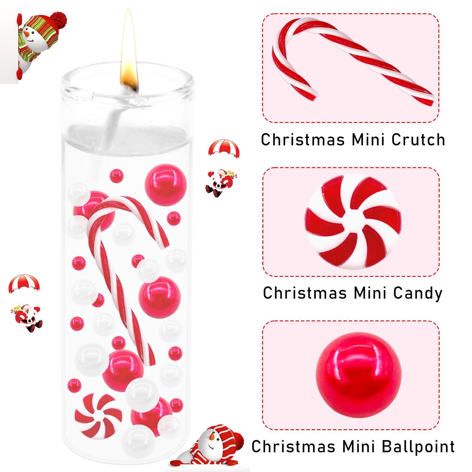 6054 Stück Weihnachts Vasenfüller Set - Wasserperlen Mit Zuckerstangen & Bonbons