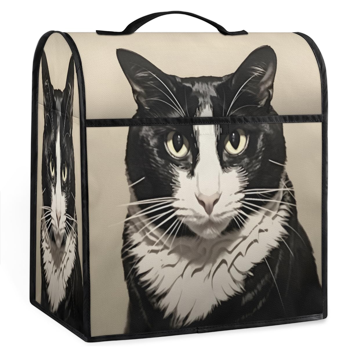 Coffee Maker Cover Retro Cat Kitchen Appliance Covers Small Appliance Covers Blender Cover Juicer Cover Dust Covers for Kitchen Appliances with Top Handle and Pockets,Washable,C288