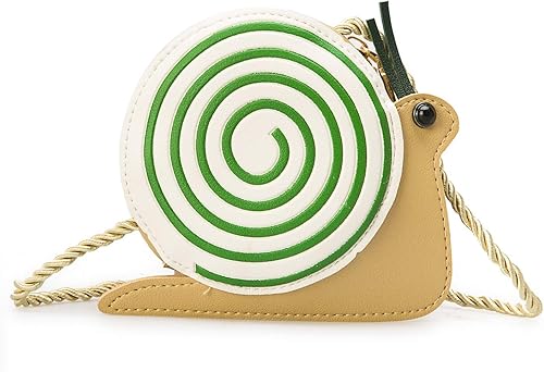 Bolso cruzado de animales de dibujos animados para niños (caracol, mariquitaabeja), lindo bolso pequeño para niñas (regalo de la moneda), Snail