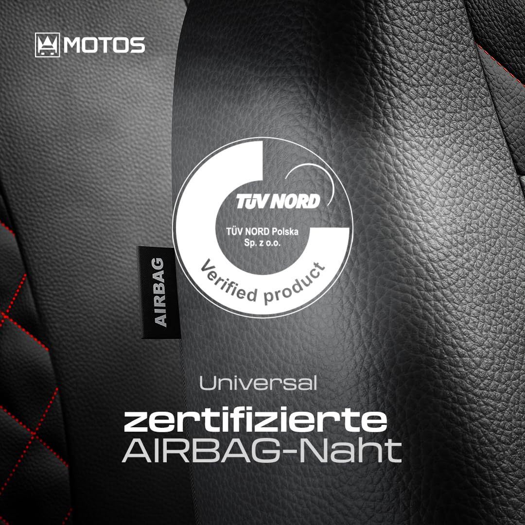 MOTOS Fundas universales para Asientos de Coche para Ford Ranger Funda Asiento Coche Delantero con Sistema de Airbag Activo, Ajuste, Material de Tres Capas, Aspecto Elegante, Aplicación Versá
