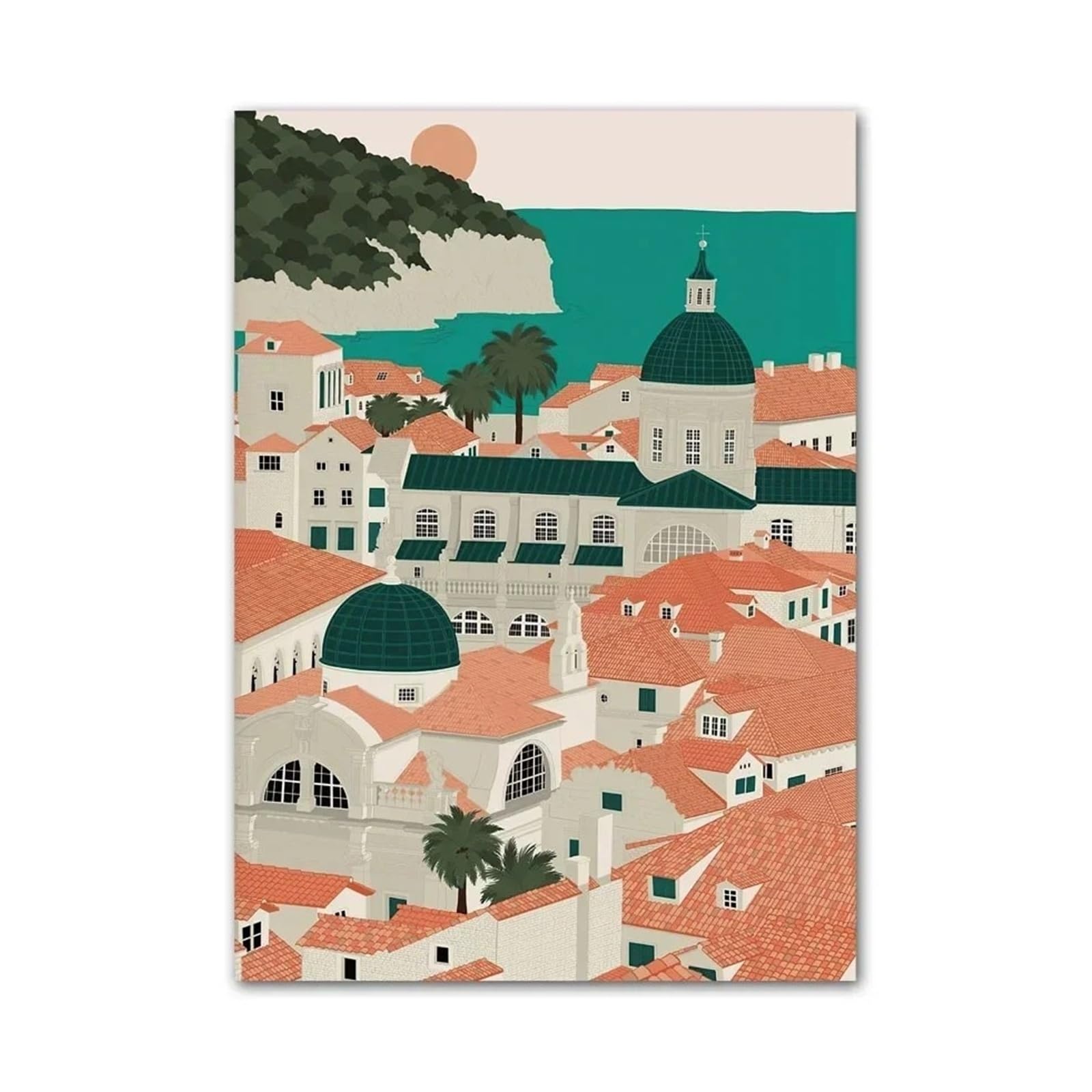 Xenite G Wall Art Canvas Prints Abstract Santorini Buildin Moroccan Door Wall Art Canvas Paintin Nordic Posters And Prints Wall Pictures For Livin Room Decor(,30X40cm)
