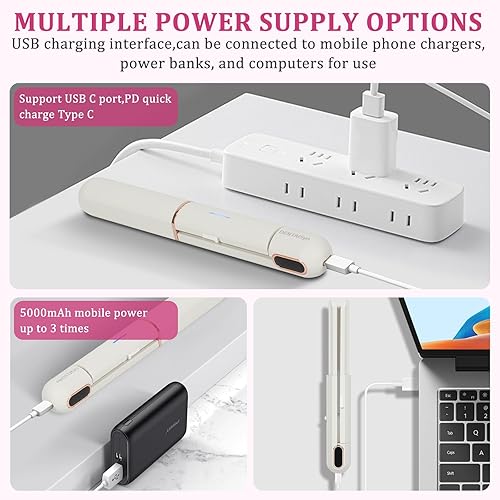 Miniatura 4 de Plancha de pelo USB  Varita rizadora 2 en 1 y plancha plana de titanio, alisador y rizador de pelo profesional, plancha alisadora de pelo portátil