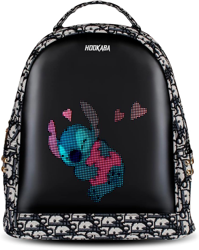 Dazz Roll LED Backpack 14L | Smart Pixel Display Bag | App Controlled, USB charge, Programmable Screen & Water Resistant | For School, College, Travel, Gym | Daypack for Women & Girls