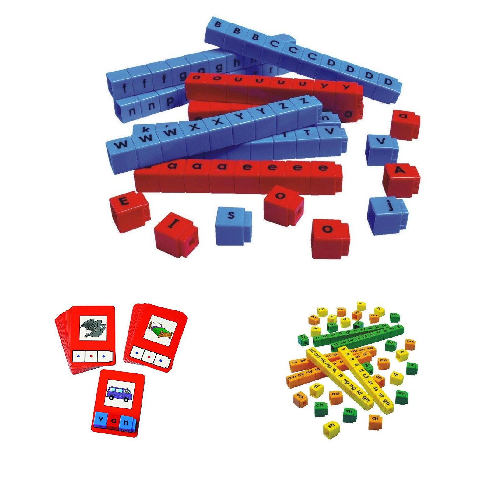 Didax New School Unifix Letter and CVC Cube Bundle