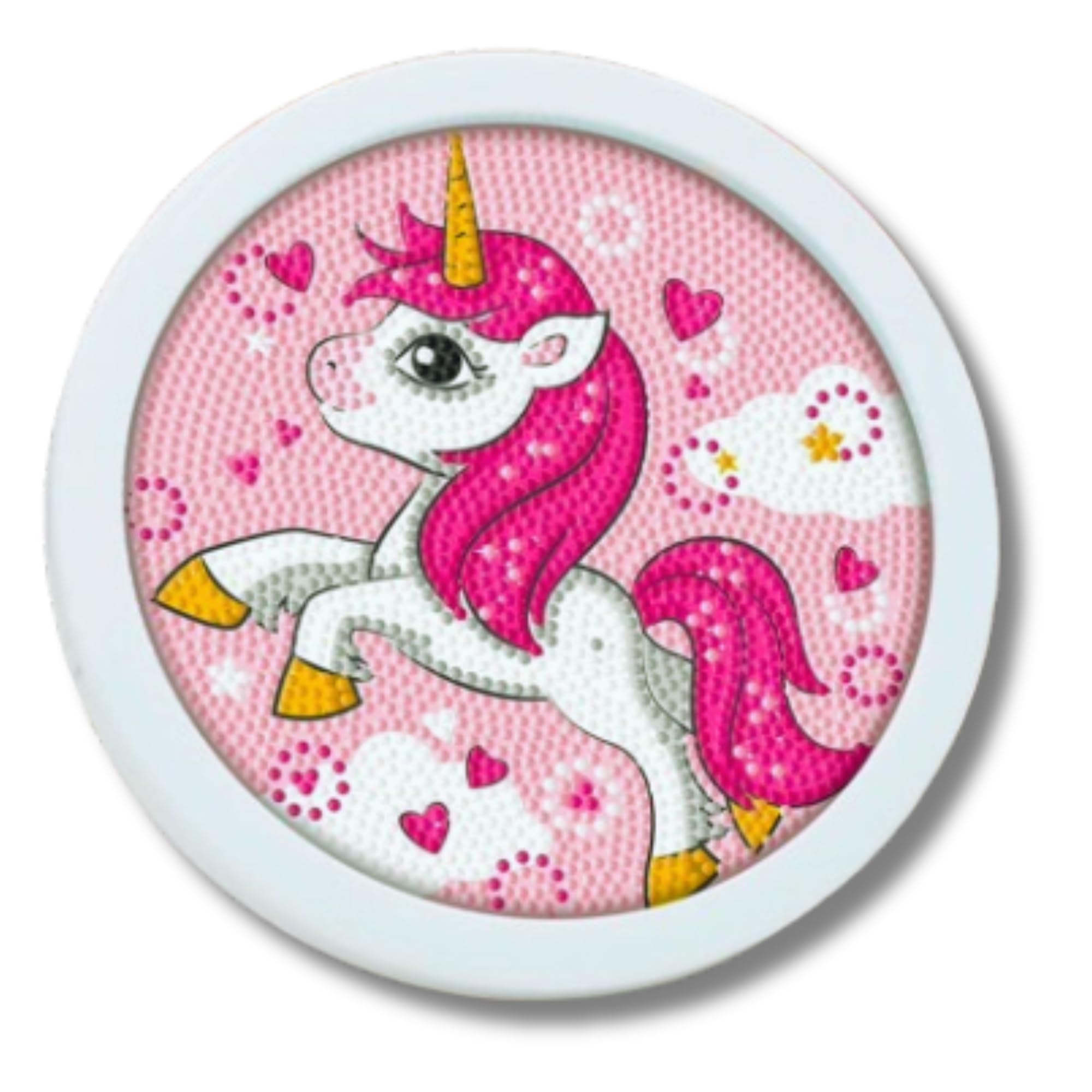 GODSENDGOODS Diamond Painting Kit for Kids, Unicorn Design, Pink, 20cm Round Frame, Arts and Crafts Activity-picture-18