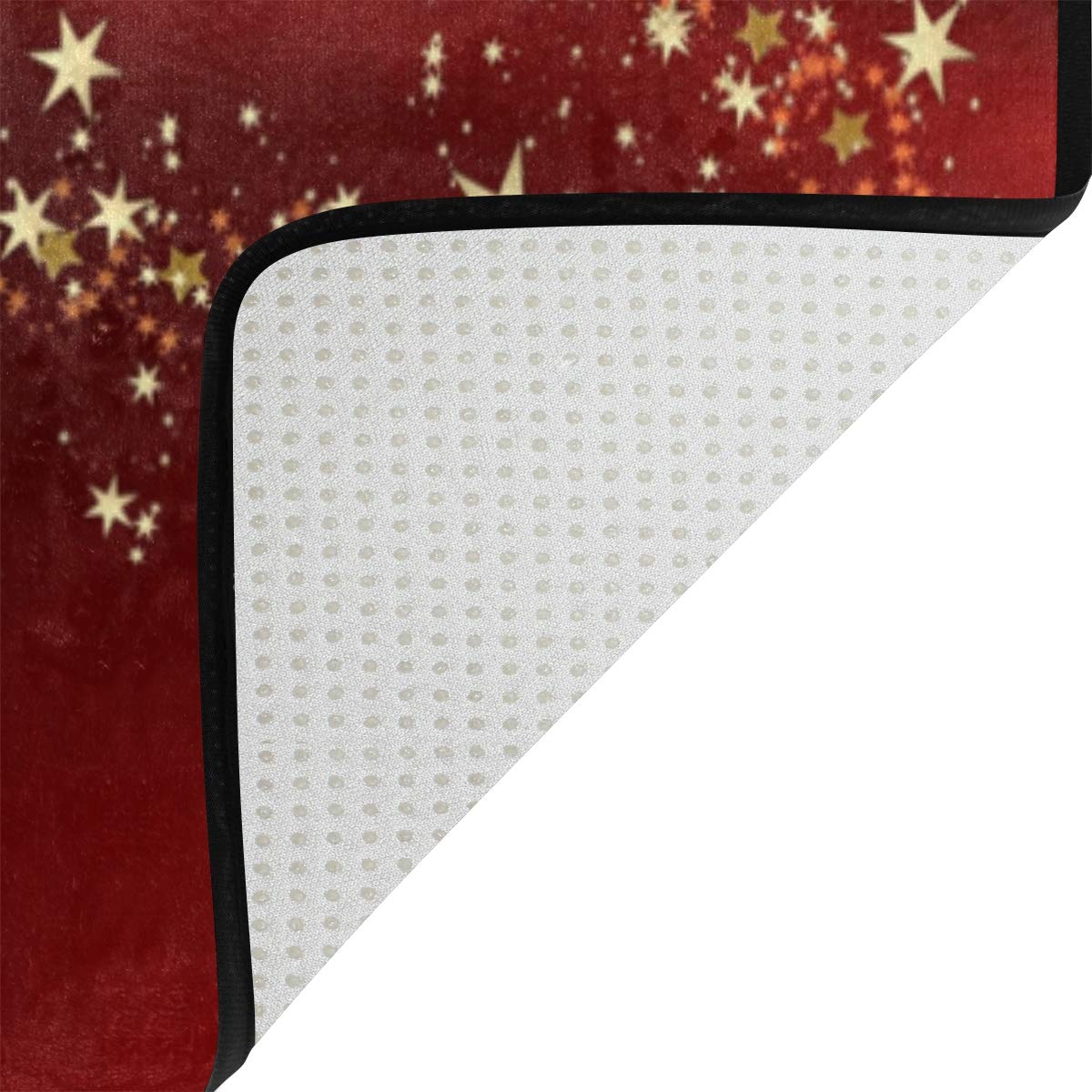 Weihnachts-Teppich mit goldfarbenen Sternen, f¨¹r Wohnzimmer, Schlafzimmer, Textil, Mehrfarbig, 203cm x 147.3cm(7 x 5 feet)