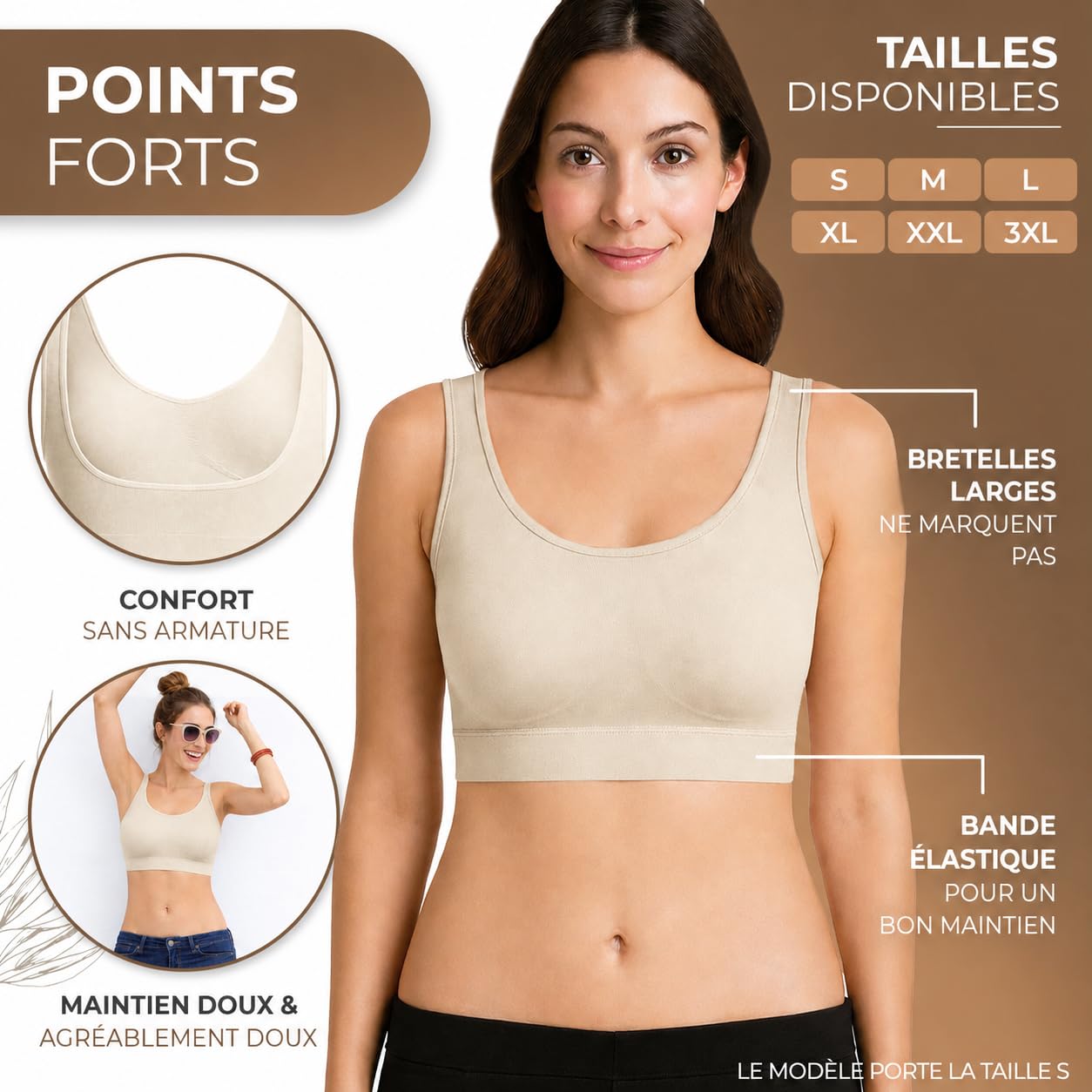 UnsichtBra Femme Soutiens-Gorge sans Armatures,sans Coutures et sans Crochets | Confort Soutien Gorge de Tous Les Jours