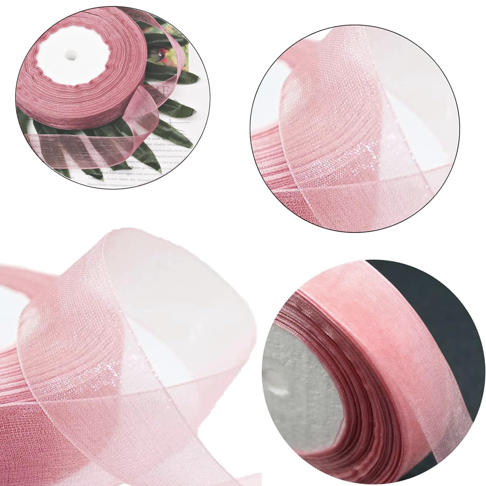 MORSUNBELA Geschenklint wit organza lint wit lint bruiloft zijden lint breed decoratielint 25 mm x 9 m, 3 rollen