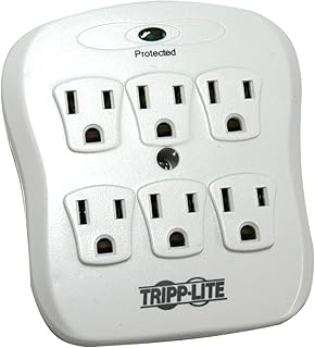 Tripp Lite Protect It! 6-Outlet Low-Profile Surge Protector, Direct Plug-in, 540 Joules, Diagnostic LED