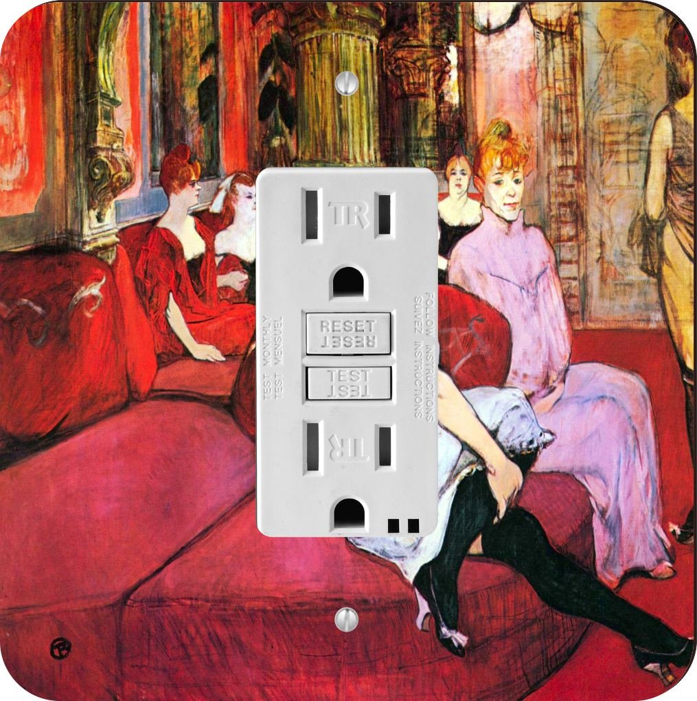 Plaque d'interrupteur Toulouse Lautrec 3421 design Rue de Moulin pour décoration murale rétro