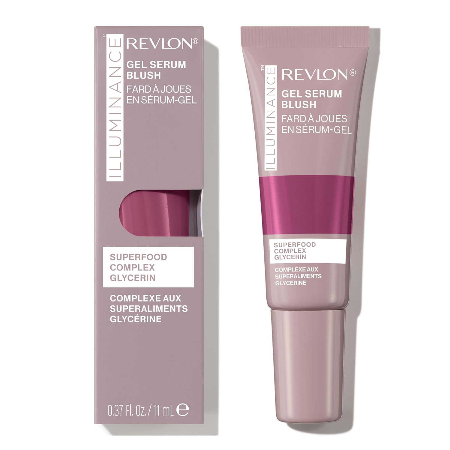 Revlon Illuminance Gel Serum Blush, Visibly Plump Cheeks, Dewy Finish and Hydrates All Day, 140 Brilliant Berry, 0.37 fl oz