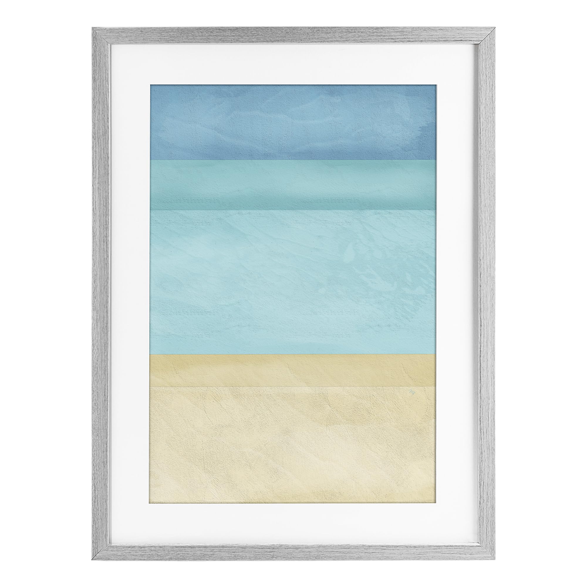 'Abstract Beach Coastal Color Block'| Framed Print Under Glass