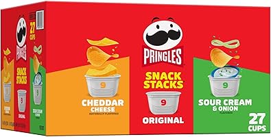Pringles Potato Crisps Chips, Lunch Snacks, On-the-Go Snacks, Snack Stacks, Variety Pack, 19.3oz Box (27 Cups)