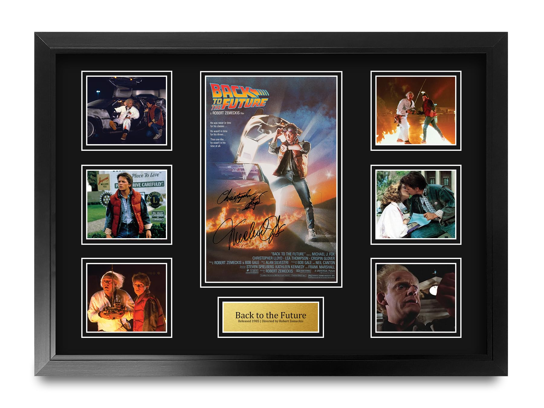 Sponsored Ad – HWC Trading FR A2 Back to the Future 1 Gifts Printed Signed Autograph Presentation Display Montage for Movie Memorabilia Fans - A2 Framed