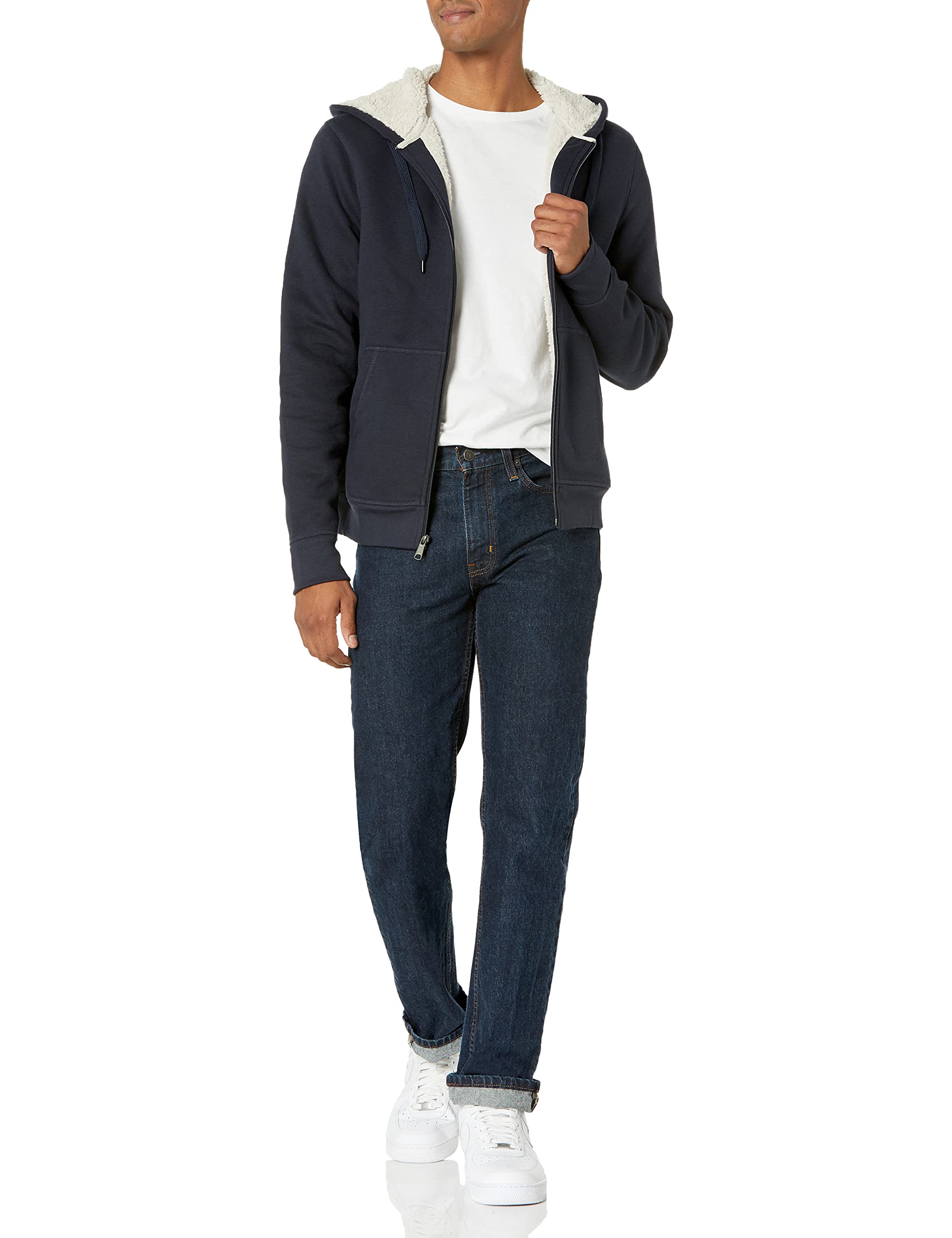 Amazon Essentials Felpa con Cappuccio e Cerniera Integrale in Pile Foderata in Sherpa Uomo
