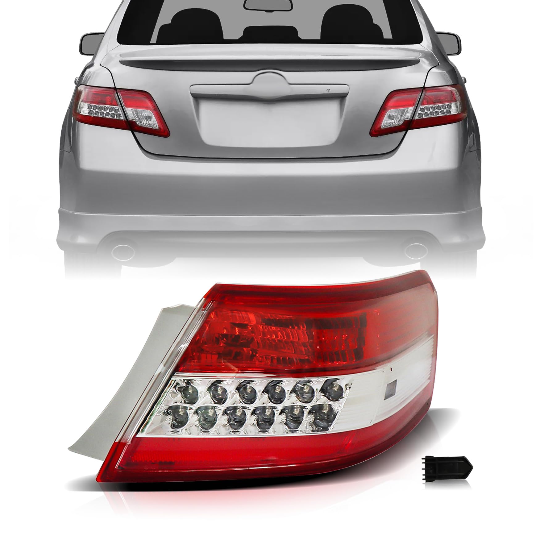 WFLNHB Right Side Outer Tail Light Assembly Replacement for Toyota Camry 2010-2011 Passenger Side Rear Brake Lamp 8155006340 TO2805106