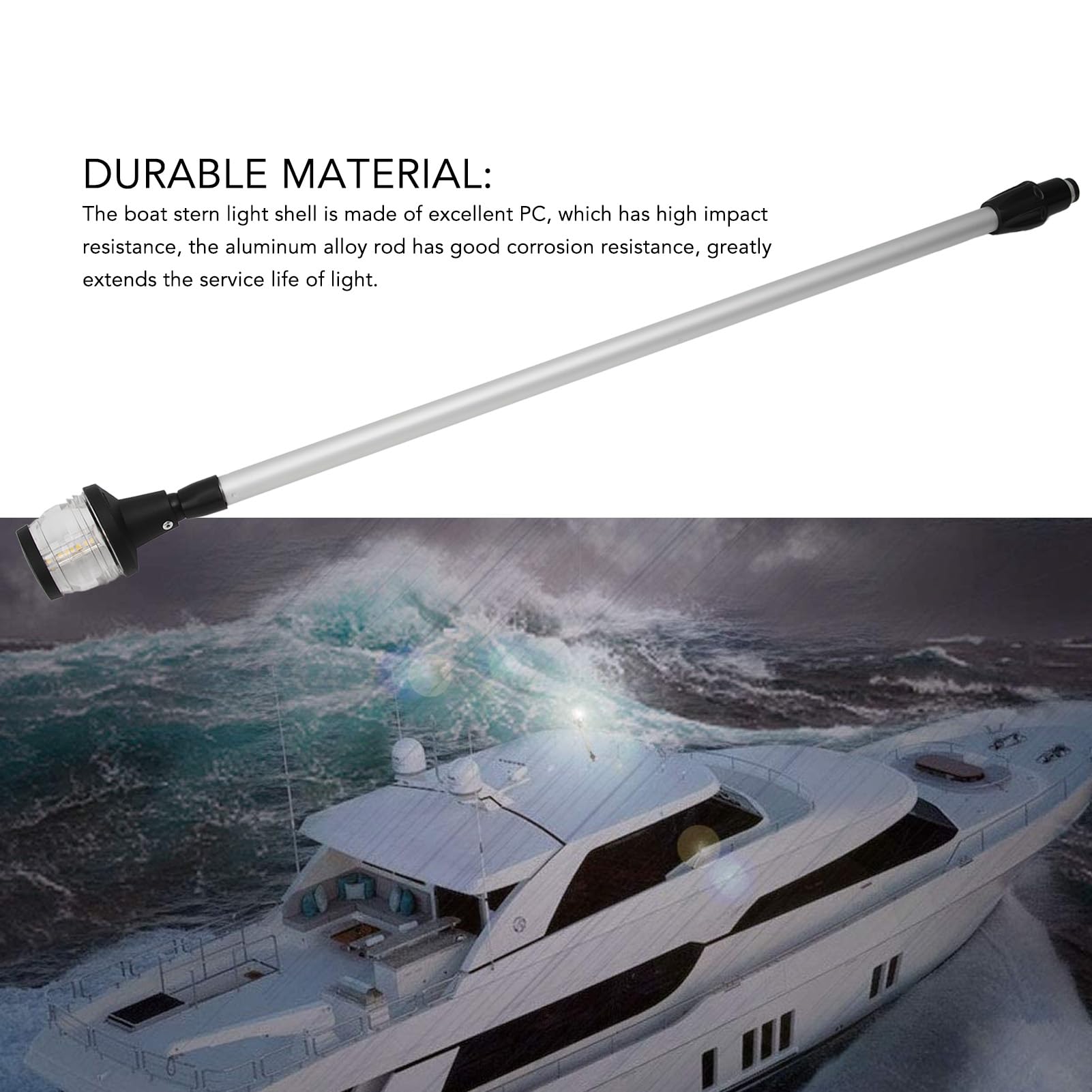 Lampada da testa d'albero marina leggera da 360 gradi da 750 a 1110 mm Ip65 Dc10 24v Luce di navigazione per barche per navi